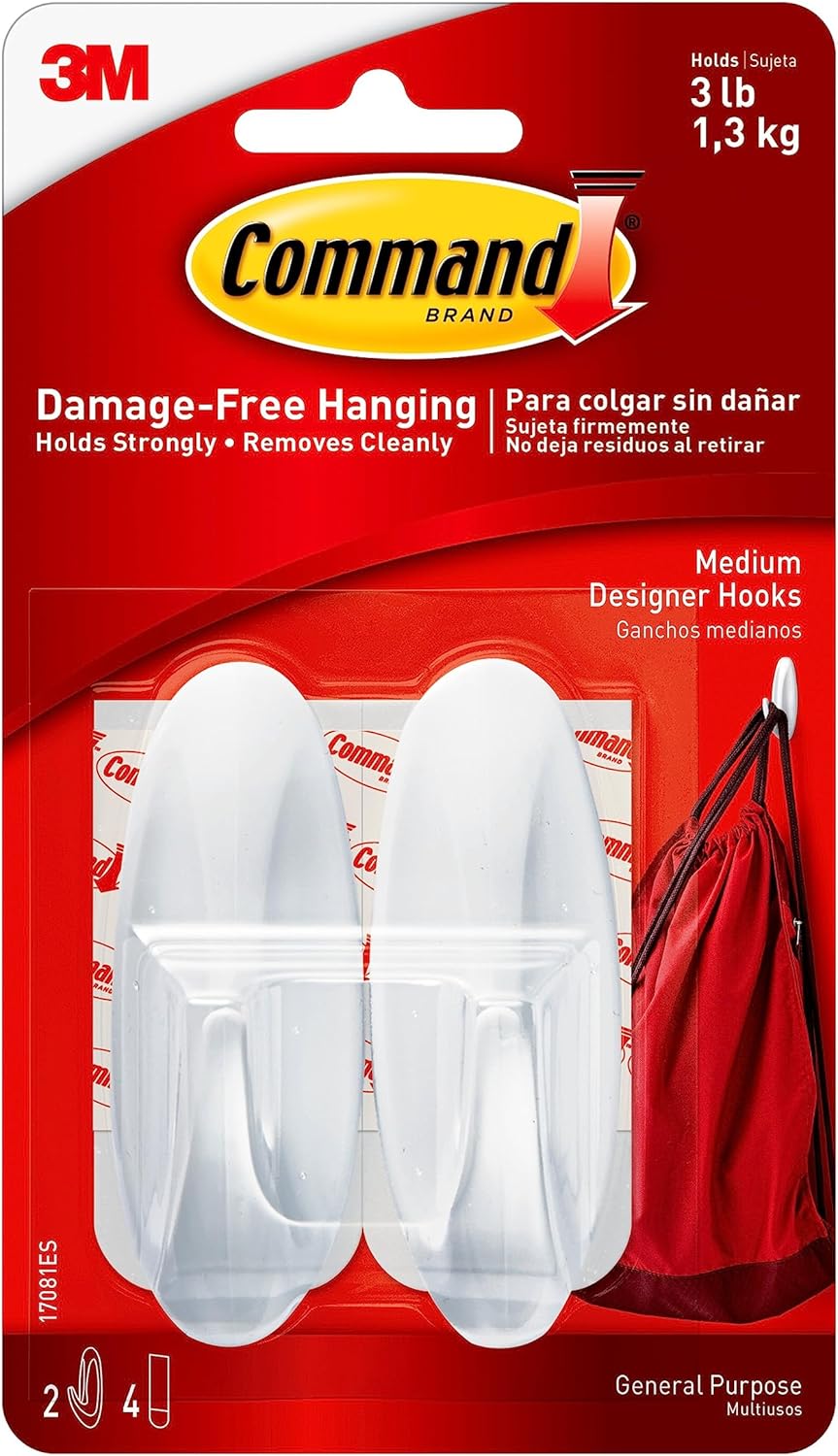 Command Medium Designer Hooks 2 Hooks 4 Strips