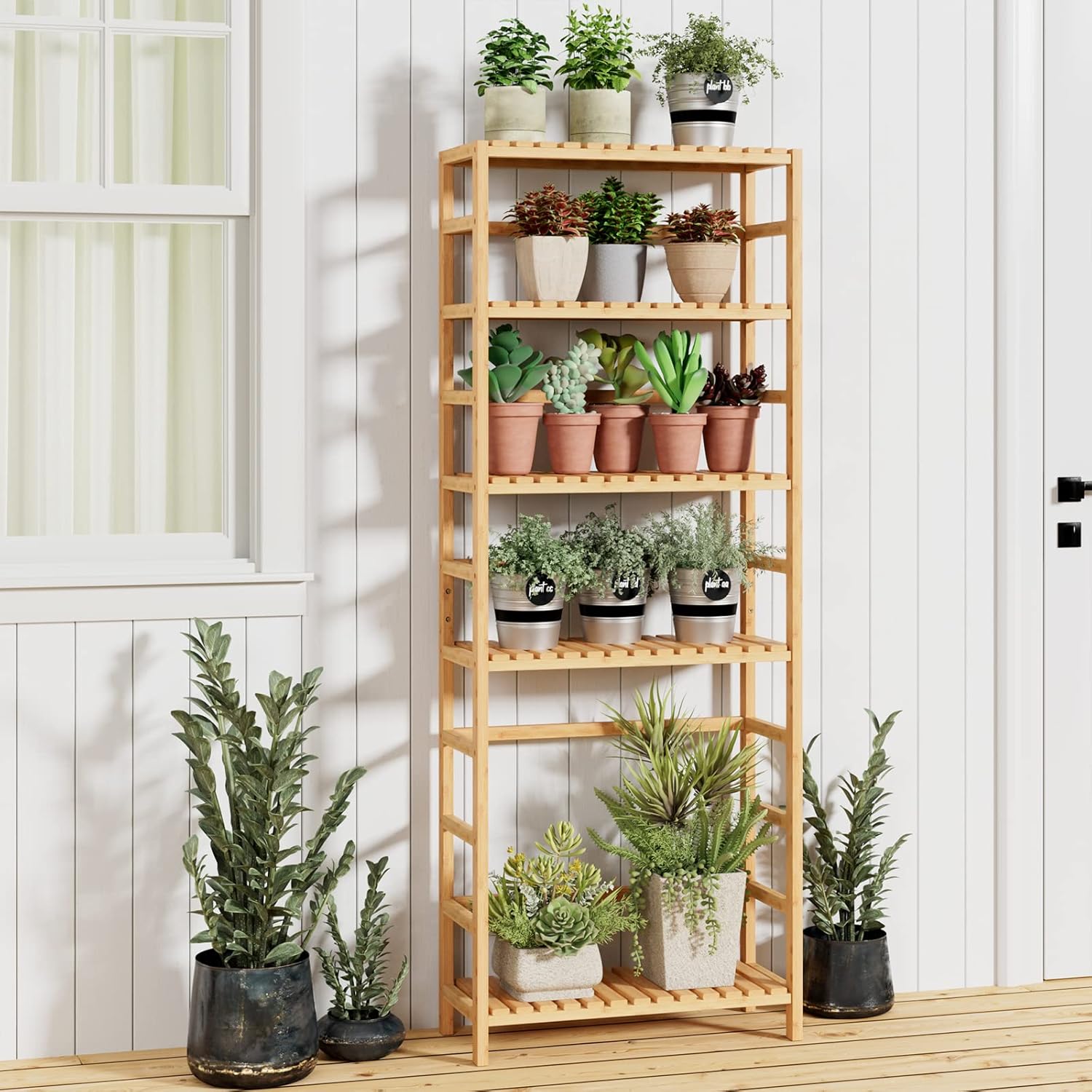 Bamjoy 6 Tier Bamboo Shelf Storage Unit