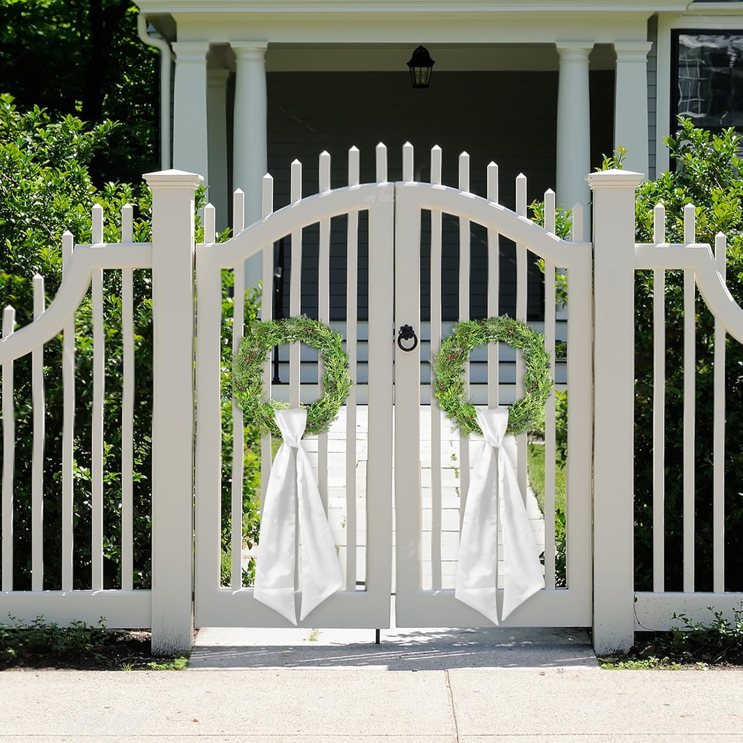 6Pcs White Wreath Sash for Front Door Decoration