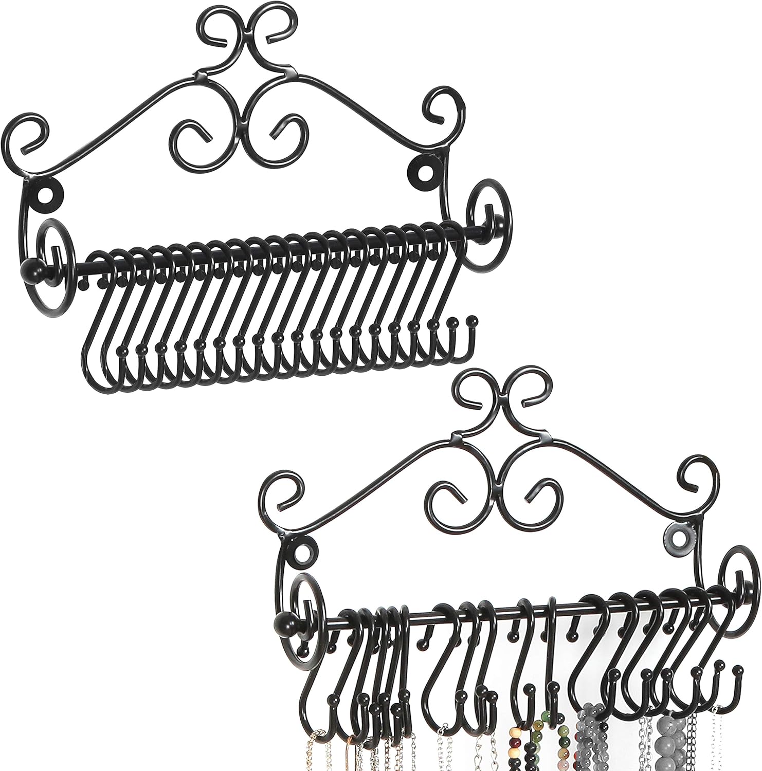 MyGift Set of 2 Wall Mounted Jewelry Organizers