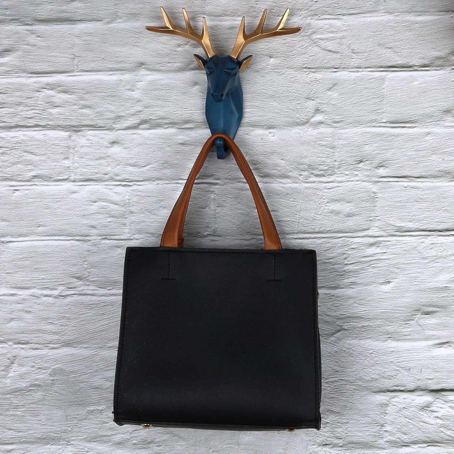 Deer Head Hook Decorative Resin Wall Mount for Bags Keys and More