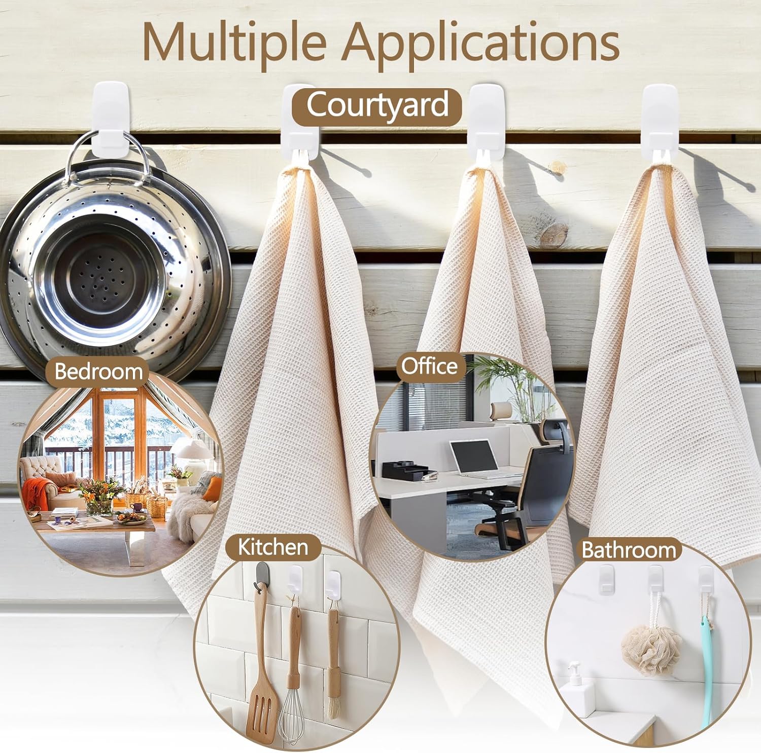 4 Pack Jumbo Utility Hooks with 12 Adhesive Strips