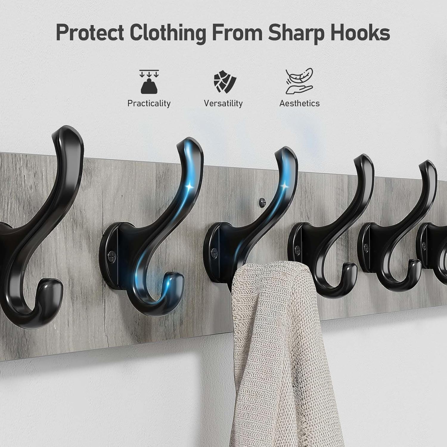 Tatub 386 Inch Farmhouse Coat Rack with 10 Hooks