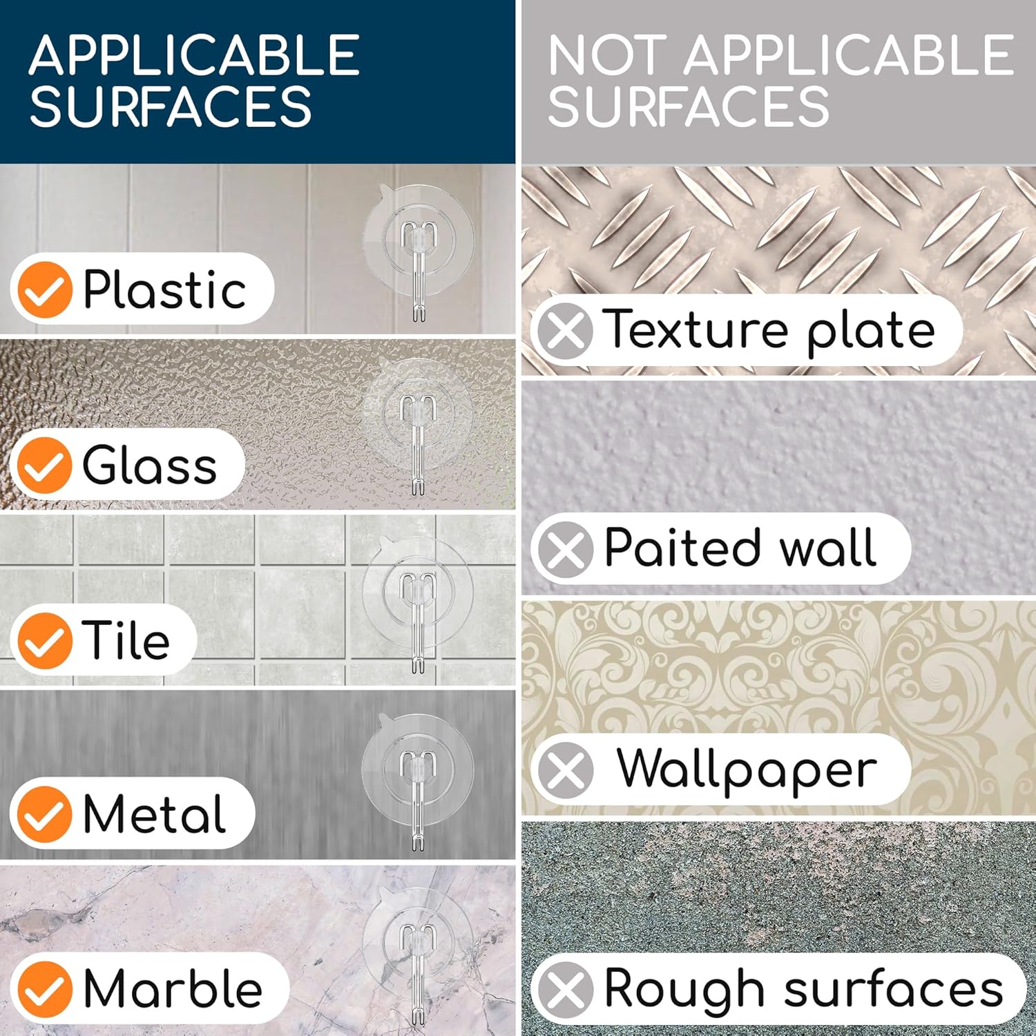 GLUIT Suction Cup Hooks - 14 Pack for Kitchen Bathroom Window Door Shower Wall Use