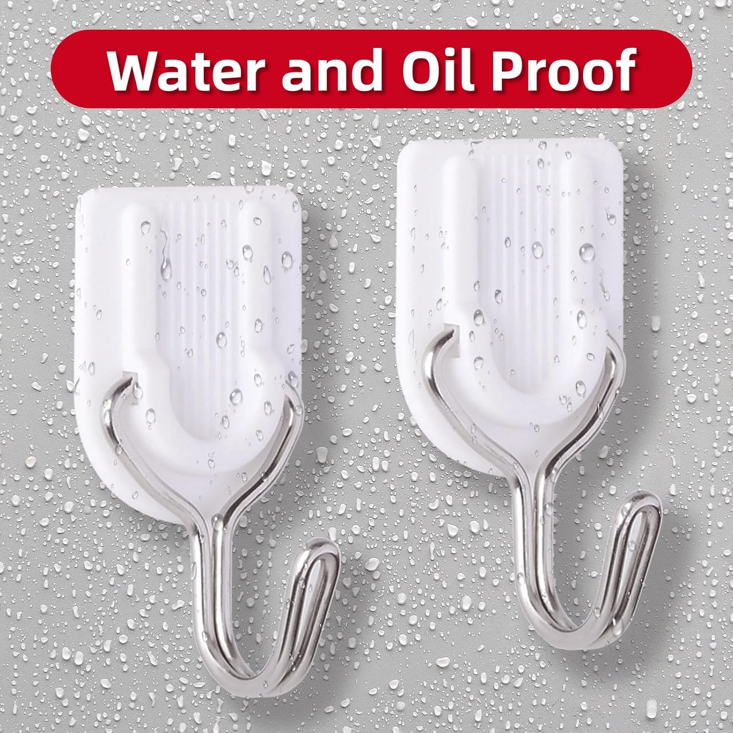 25 Heavy Duty Wire Hooks with Adhesive Strips Damage Free Removable for Keys Towels Hats and Coats