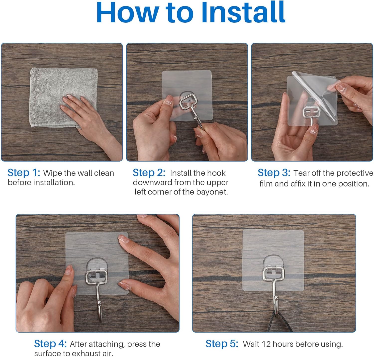 Antimbee All-Purpose Heavy Duty Adhesive Hooks 20-Pack