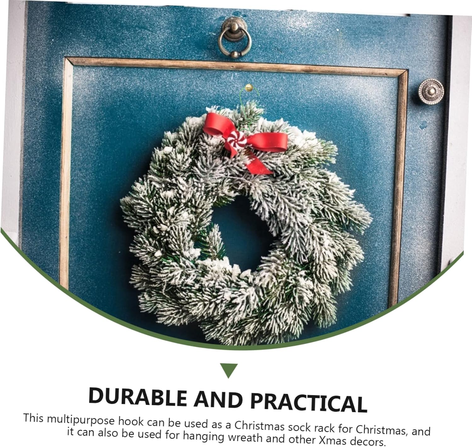 2 Packs Christmas Wreath Hooks Metal Decorations for Festive Decorations