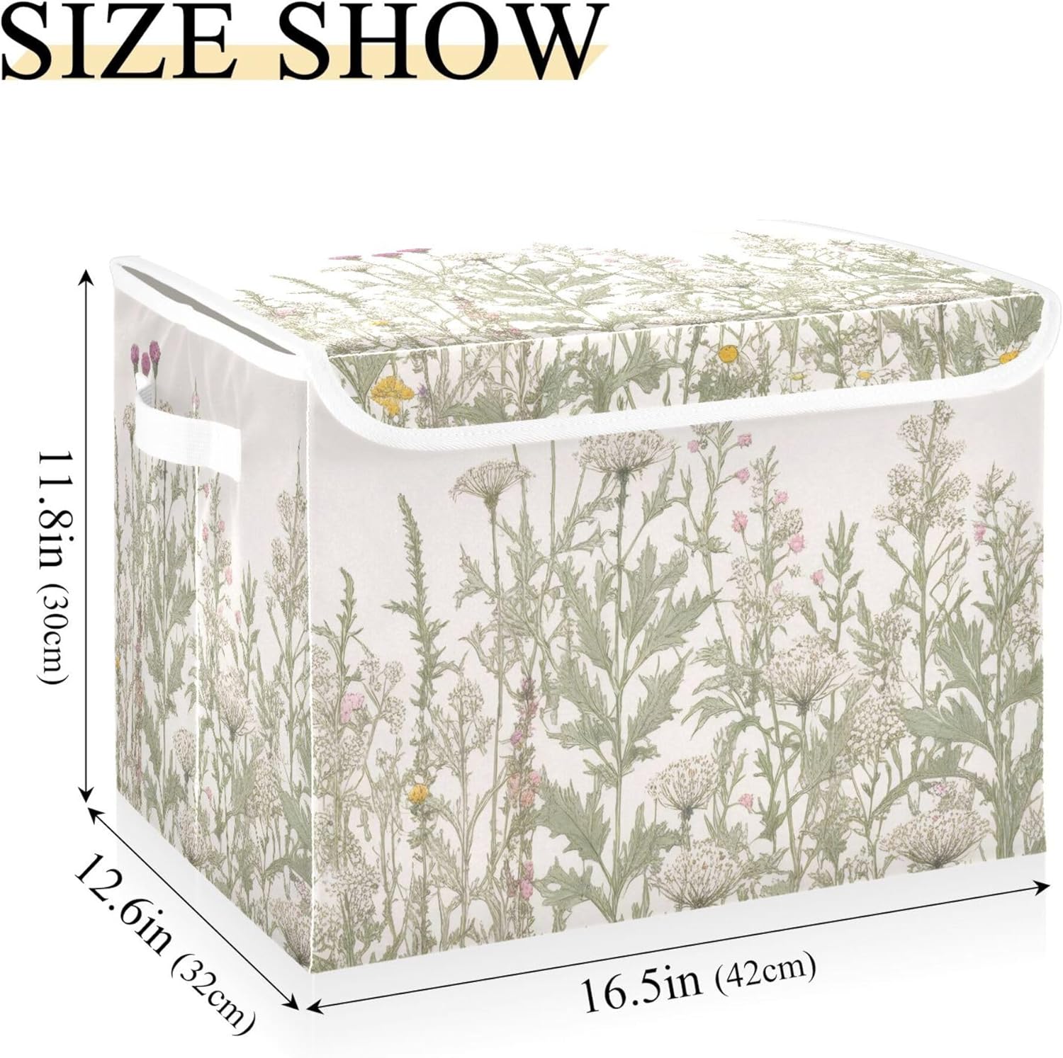 Xigua Foldable Lidded Storage Bins with Handles for Home and Office