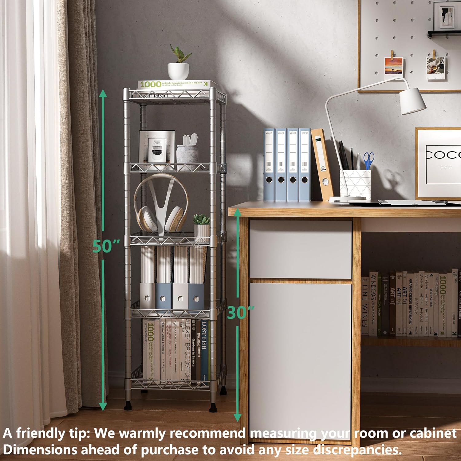 GIOTORENT 5 Tier Standing Metal Shelving Unit