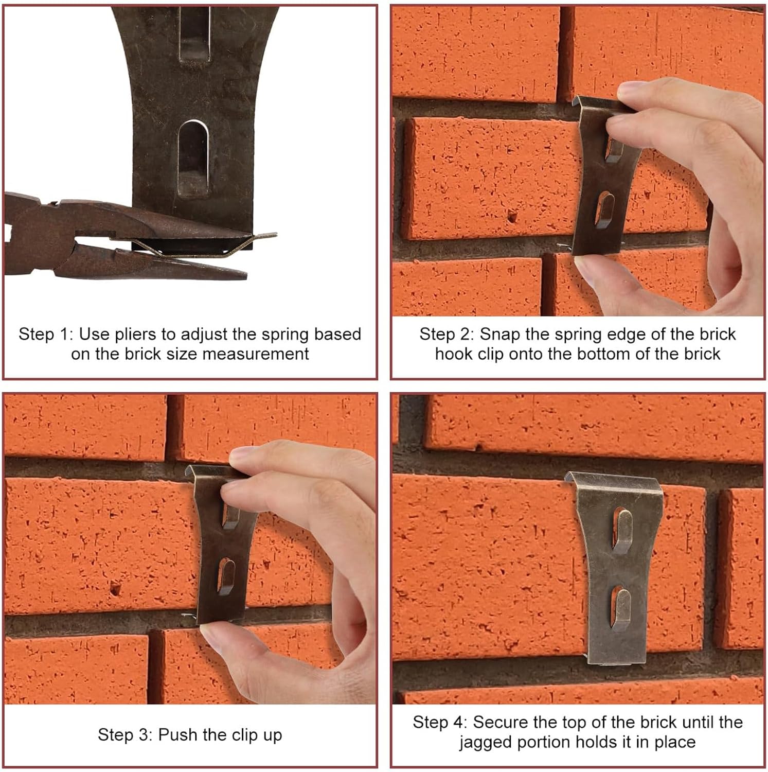 8 Pieces Brick Wall Hooks for Hanging Decorations