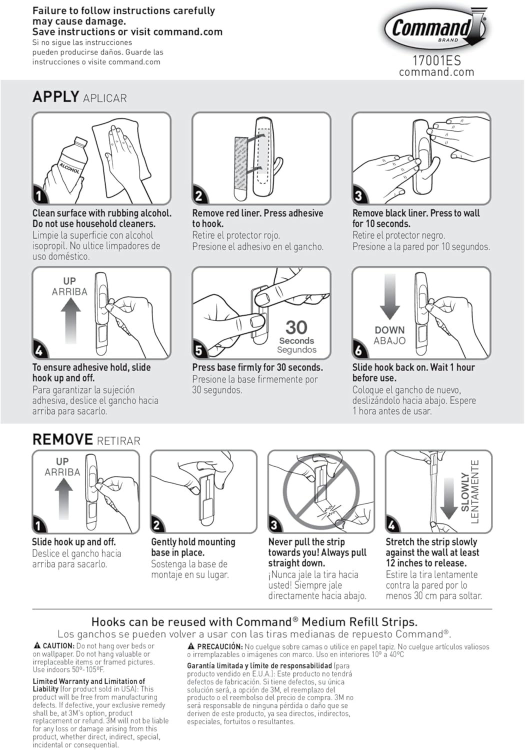 Command Medium Utility Hooks with Adhesive Strips