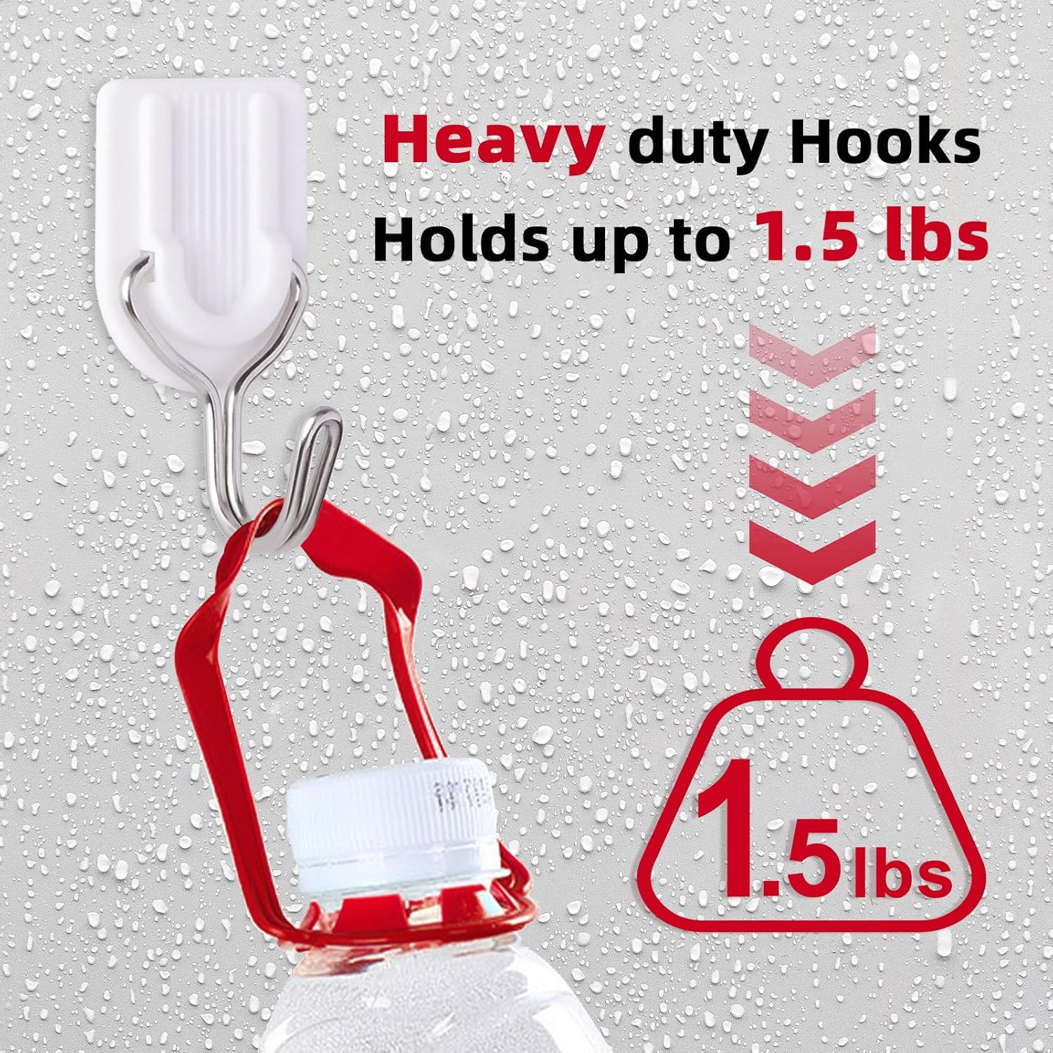 25 Heavy Duty Wire Hooks with Adhesive Strips Damage Free Removable for Keys Towels Hats and Coats