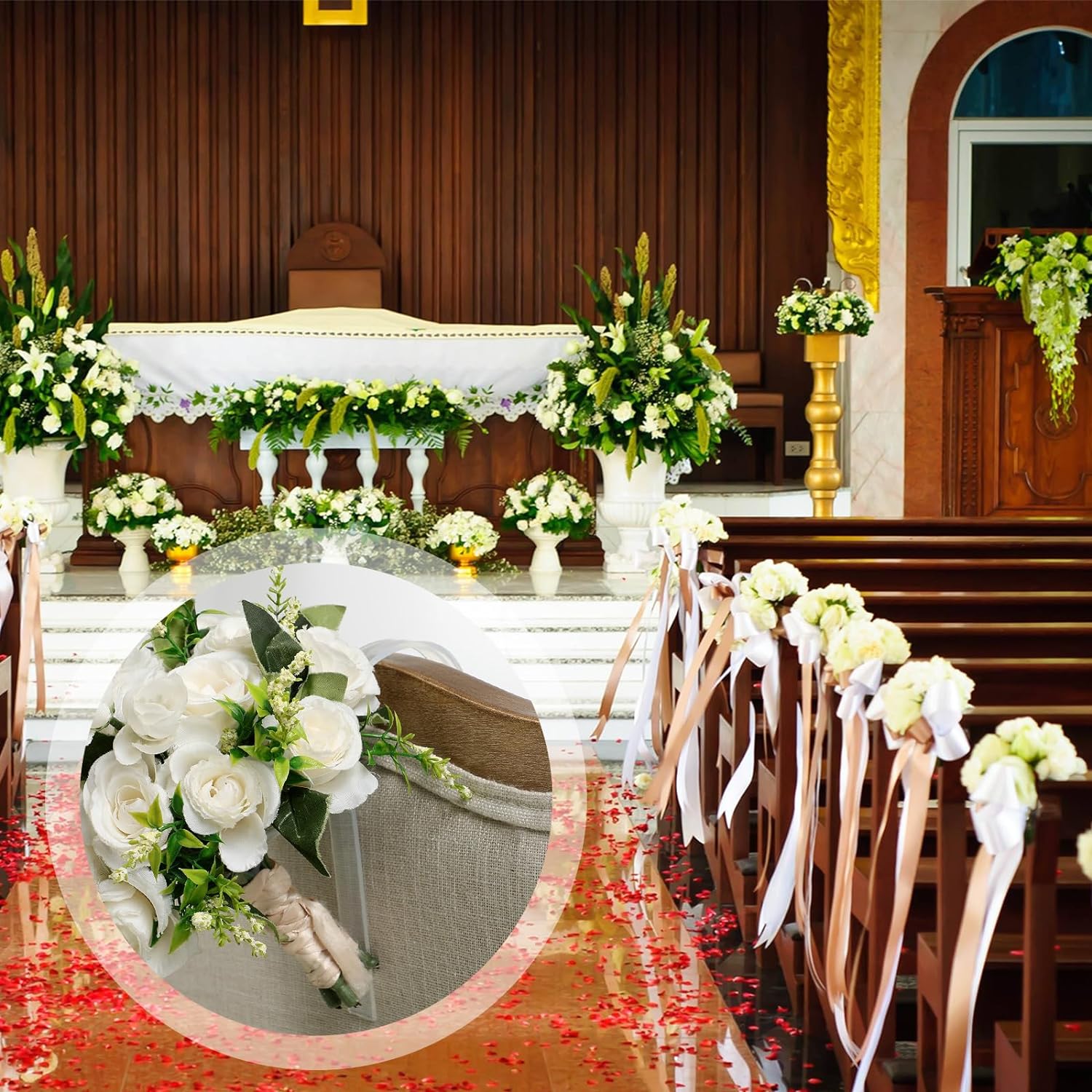 24 Pcs Clear Plastic Pew Clips for Wedding Decor