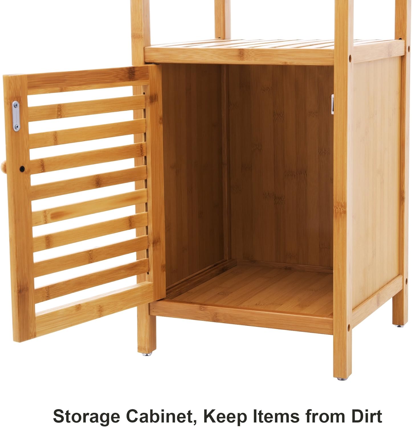 SONGMICS Bamboo Floor Cabinet with 4 Shelves