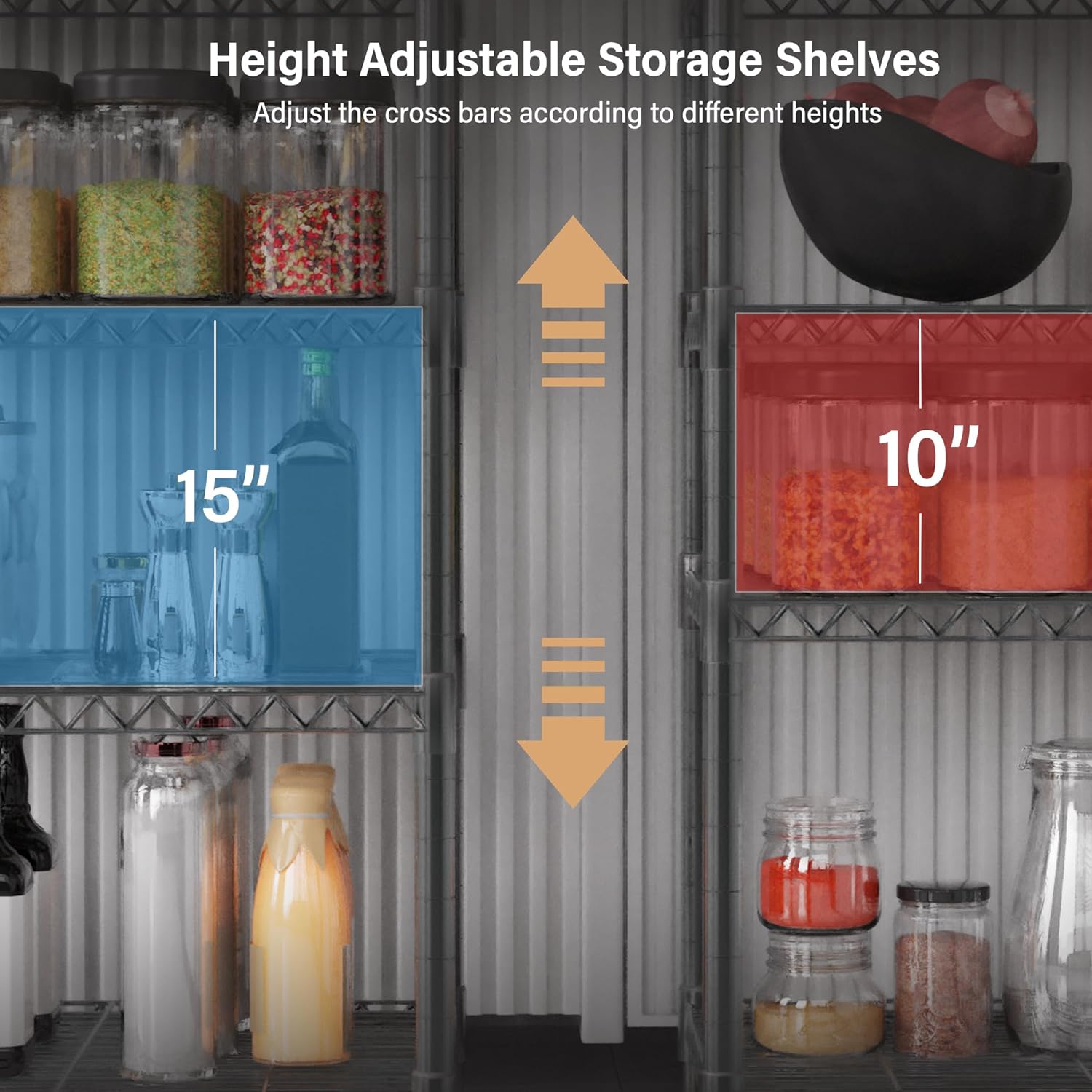 3 Tier Grey Steel Storage Rack with Adjustable Height