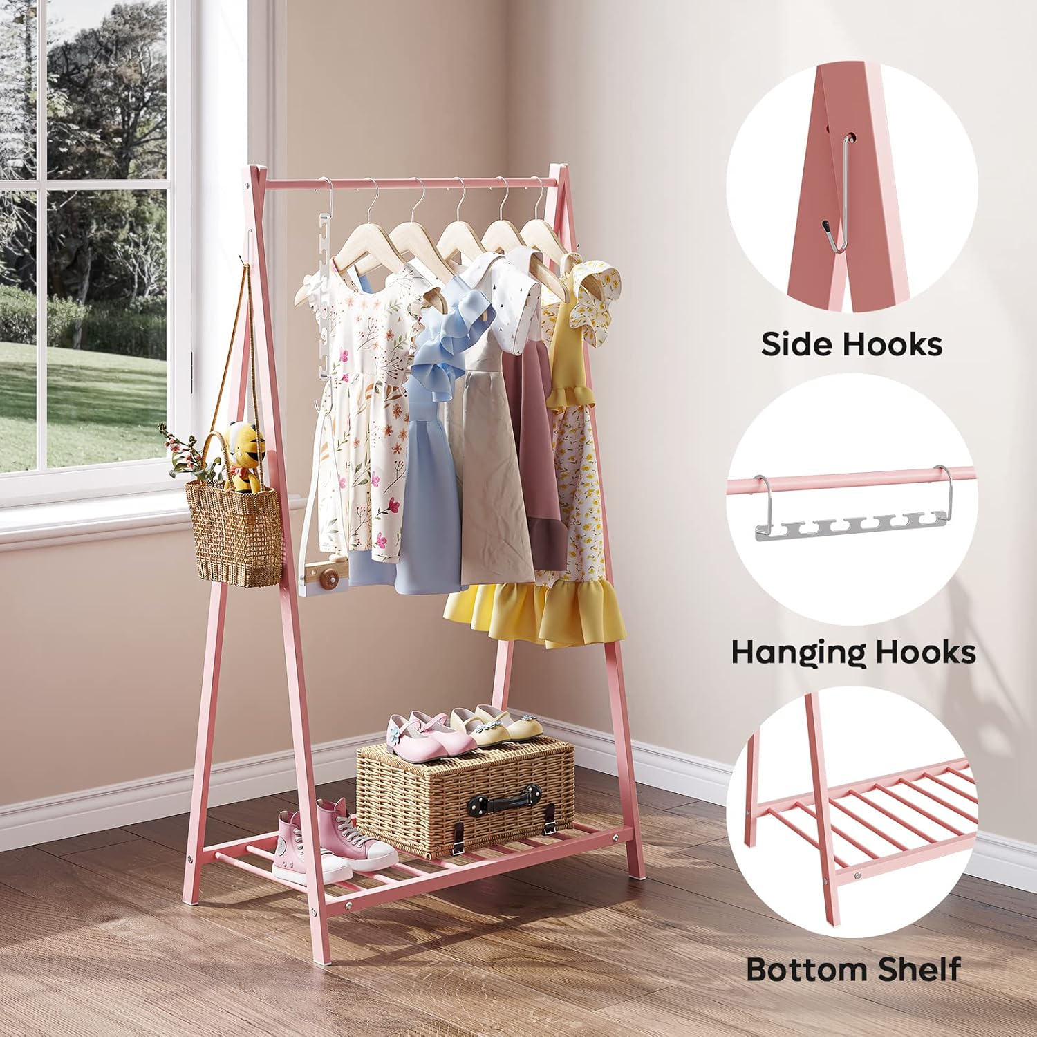 Bestier Kids Clothing Rack - Pink