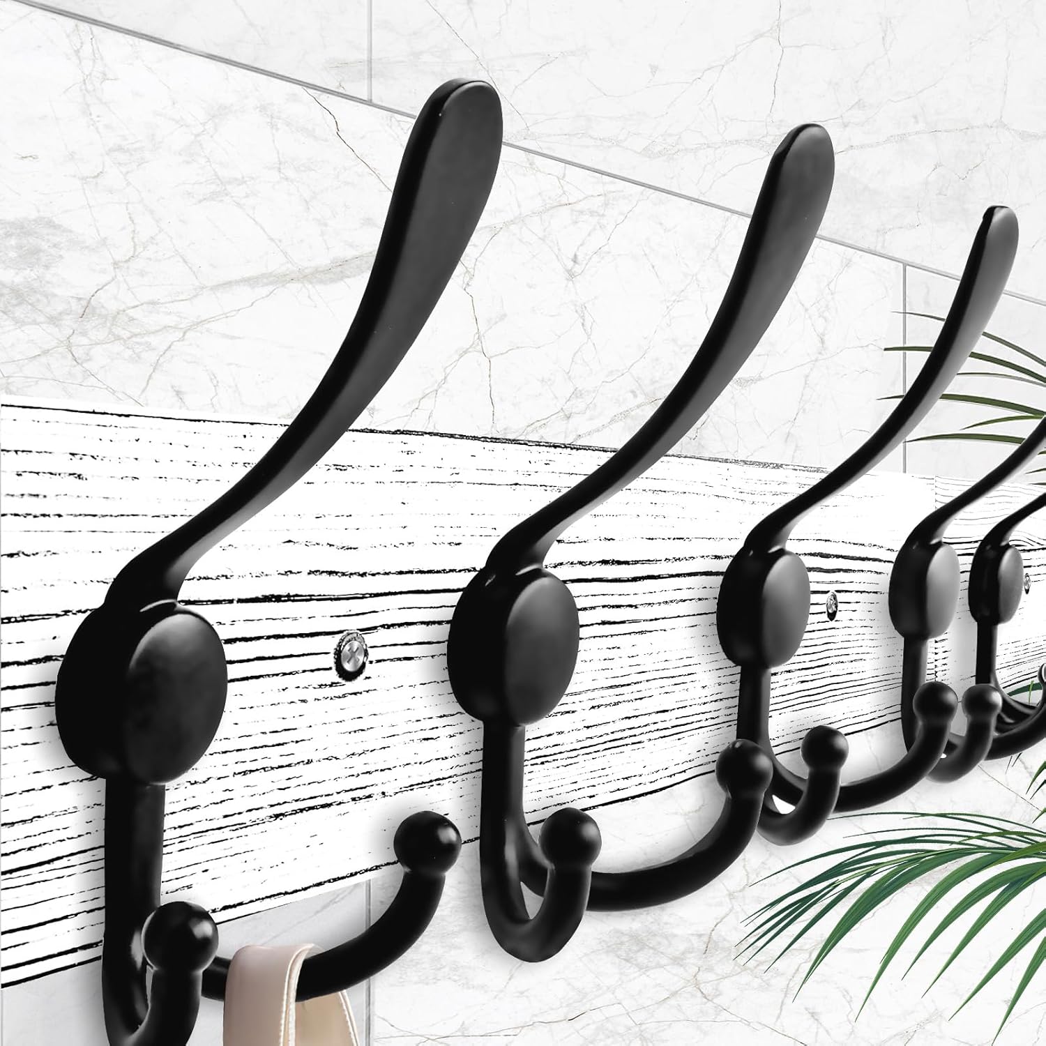 IBosins Wall Mounted Coat Rack with 8 Hooks