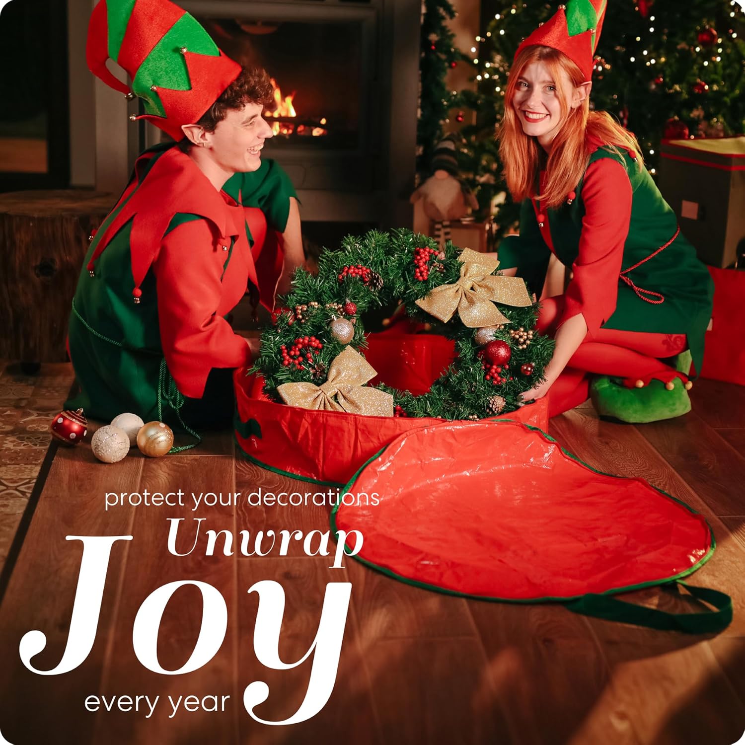 Handy Laundry Christmas Wreath Storage Bag 2-Pack