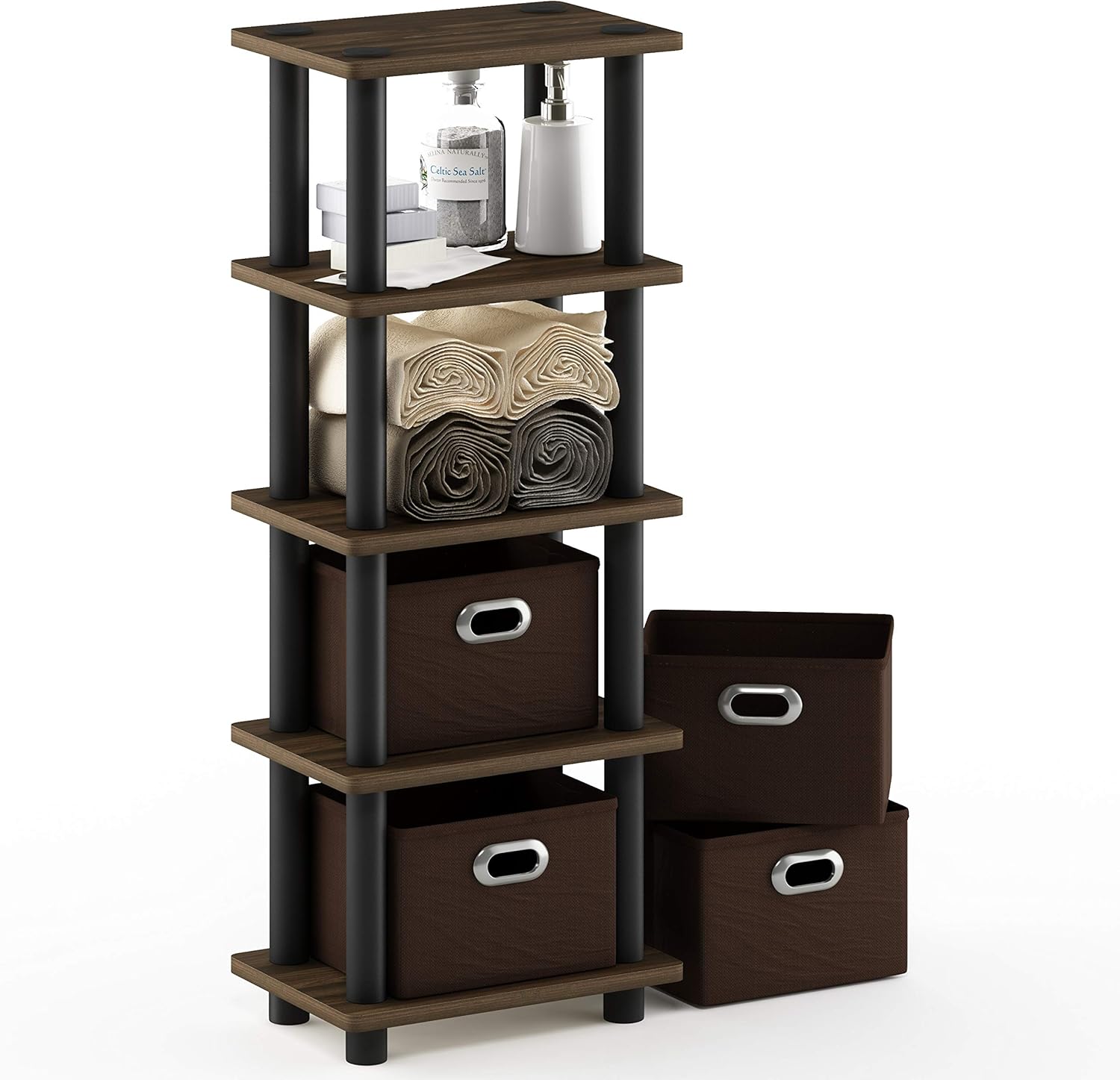 Furinno Turn-N-Tube 4-Bins Storage Rack
