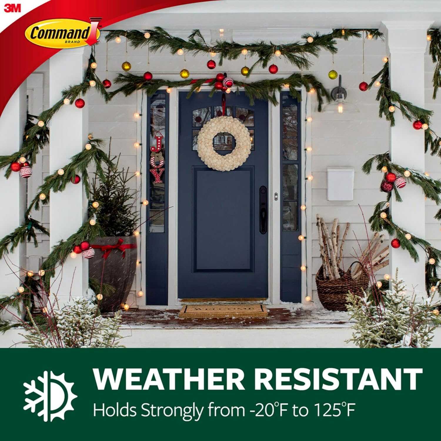 Command Outdoor Terrace Hooks 2 Hooks 4 Strips 3 lb Weight Capacity