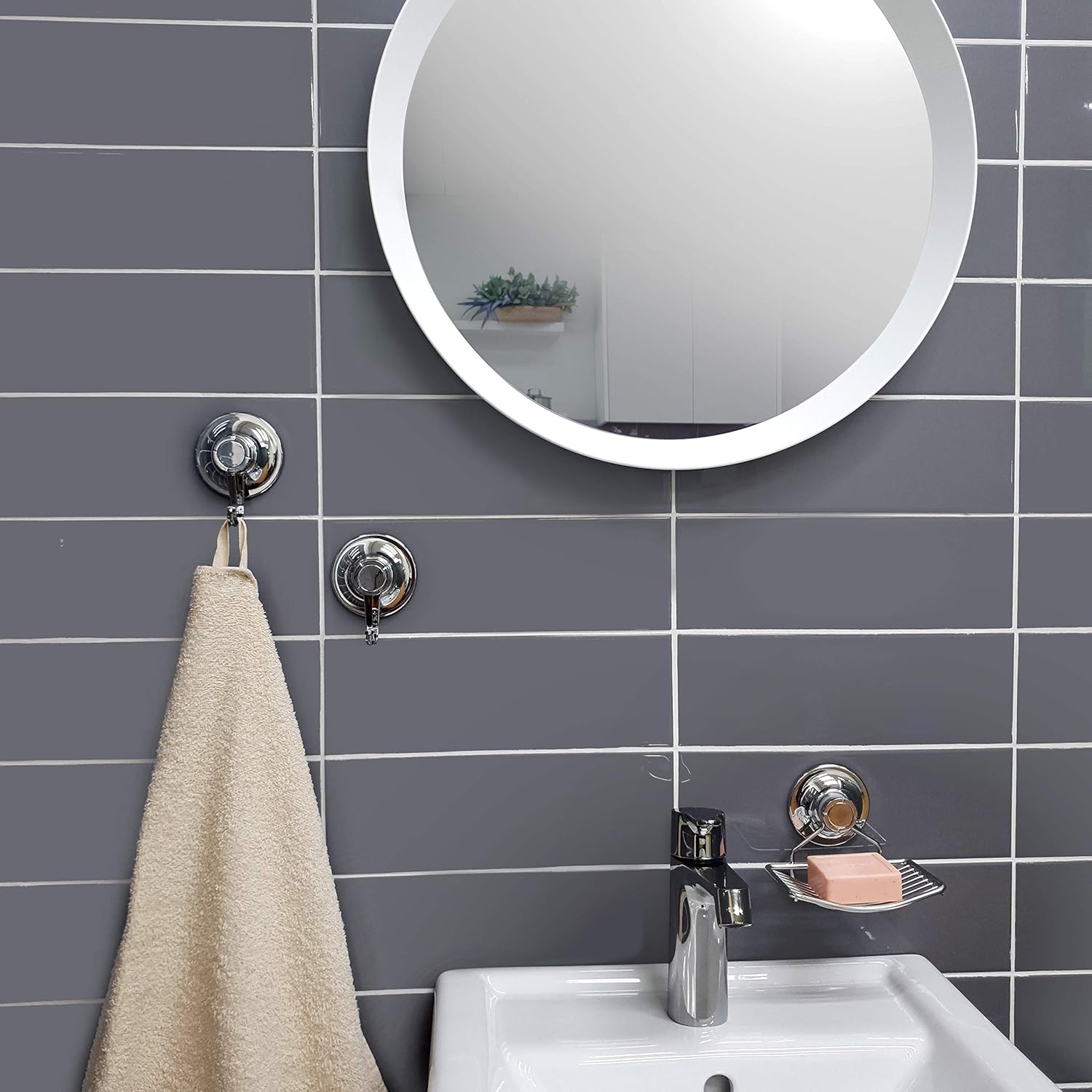 Bath Beyond Suction Cup Hooks 2Pack - Heavy Duty Vacuum Hooks for Kitchen and Bathroom