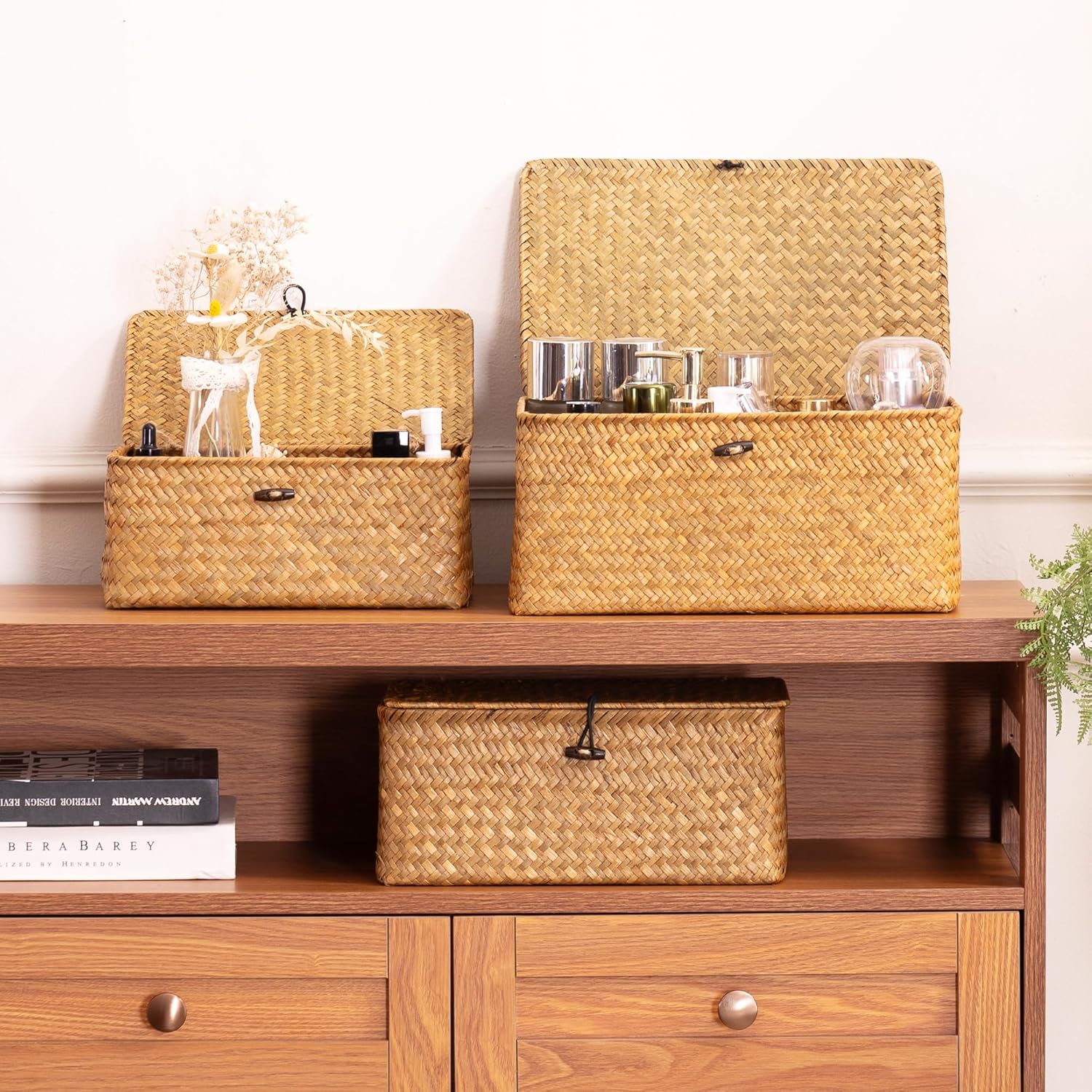 Nonam Handwoven Seagrass Storage Bin Set of 3