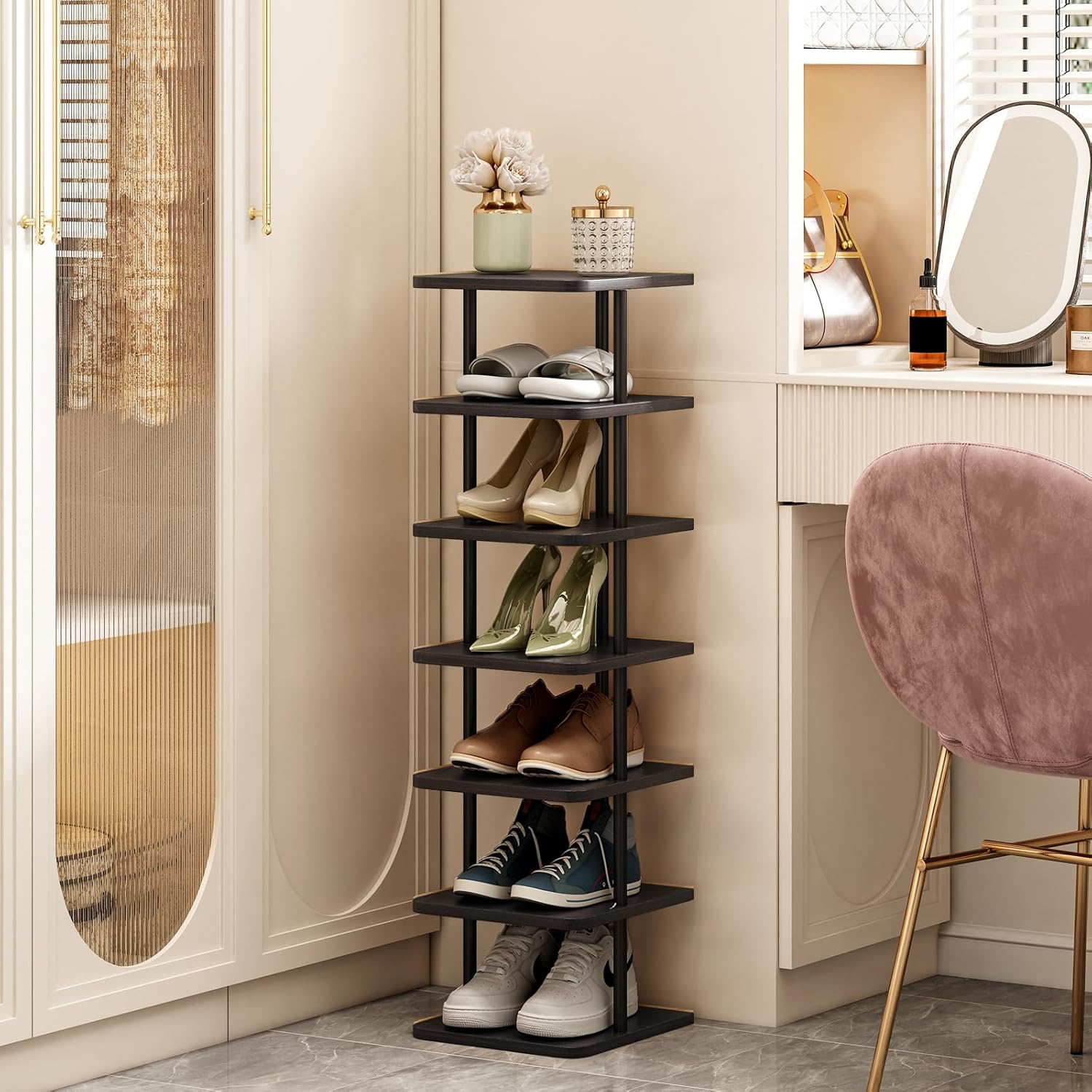 SORCEDAS 7 Tier Vertical Shoe Rack Organizer