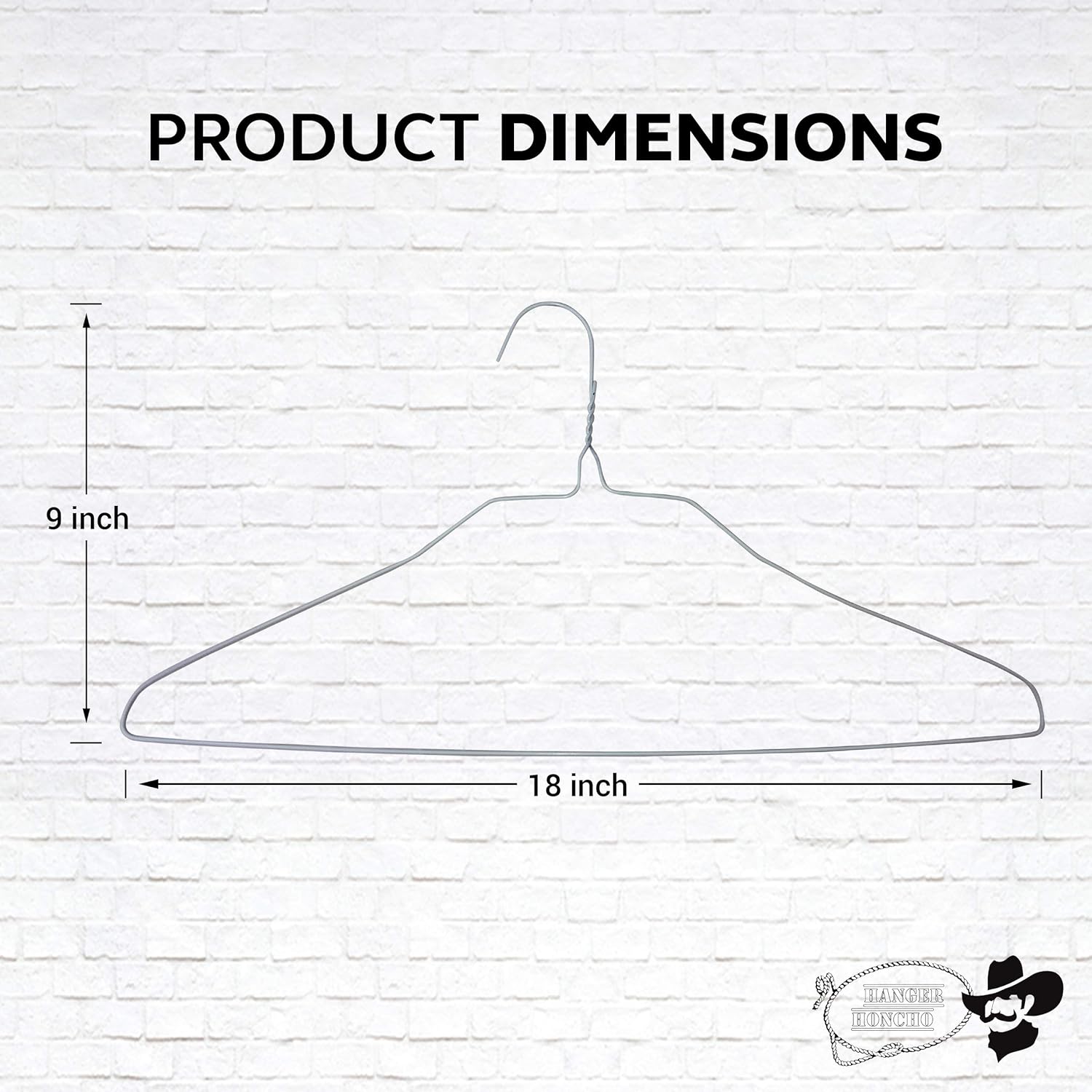 100 Pack 18 Inch Wire Hangers for Standard Clothes