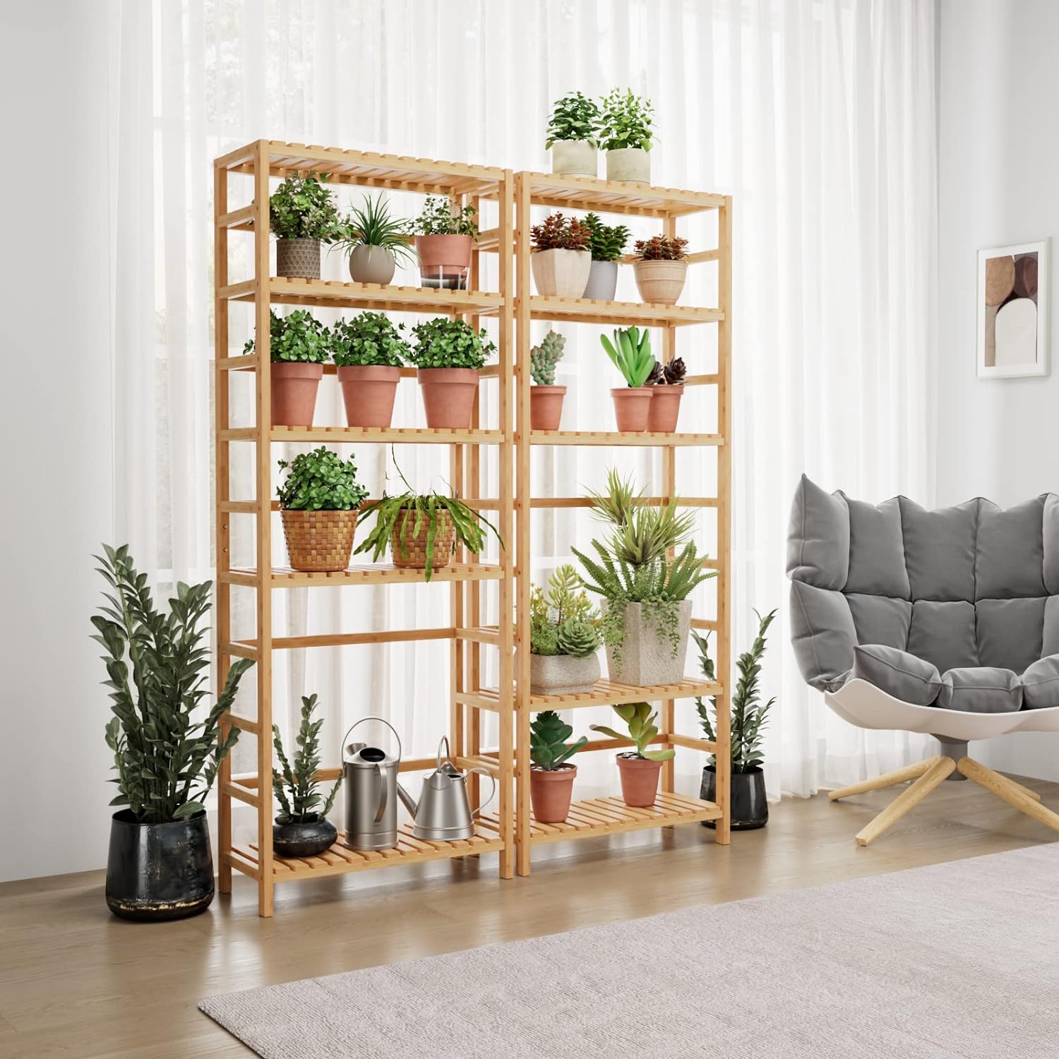 Bamjoy 6 Tier Bamboo Shelf Storage Unit
