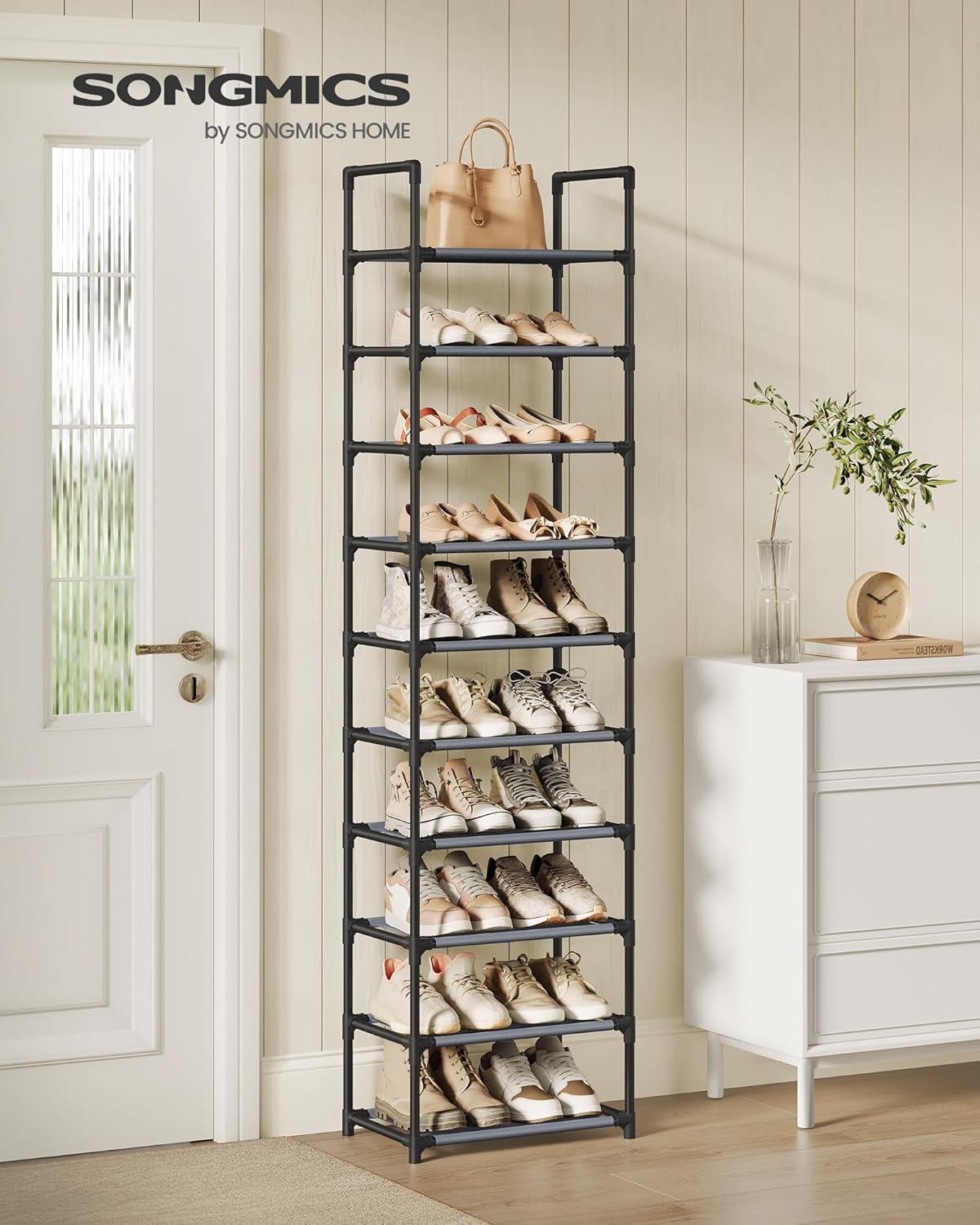 SONGMICS 10 Tier Free Standing Shoe Rack Organizer
