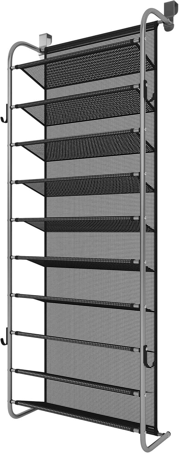 10 Tier Door Hanging Shoe Organizer Rack Gray