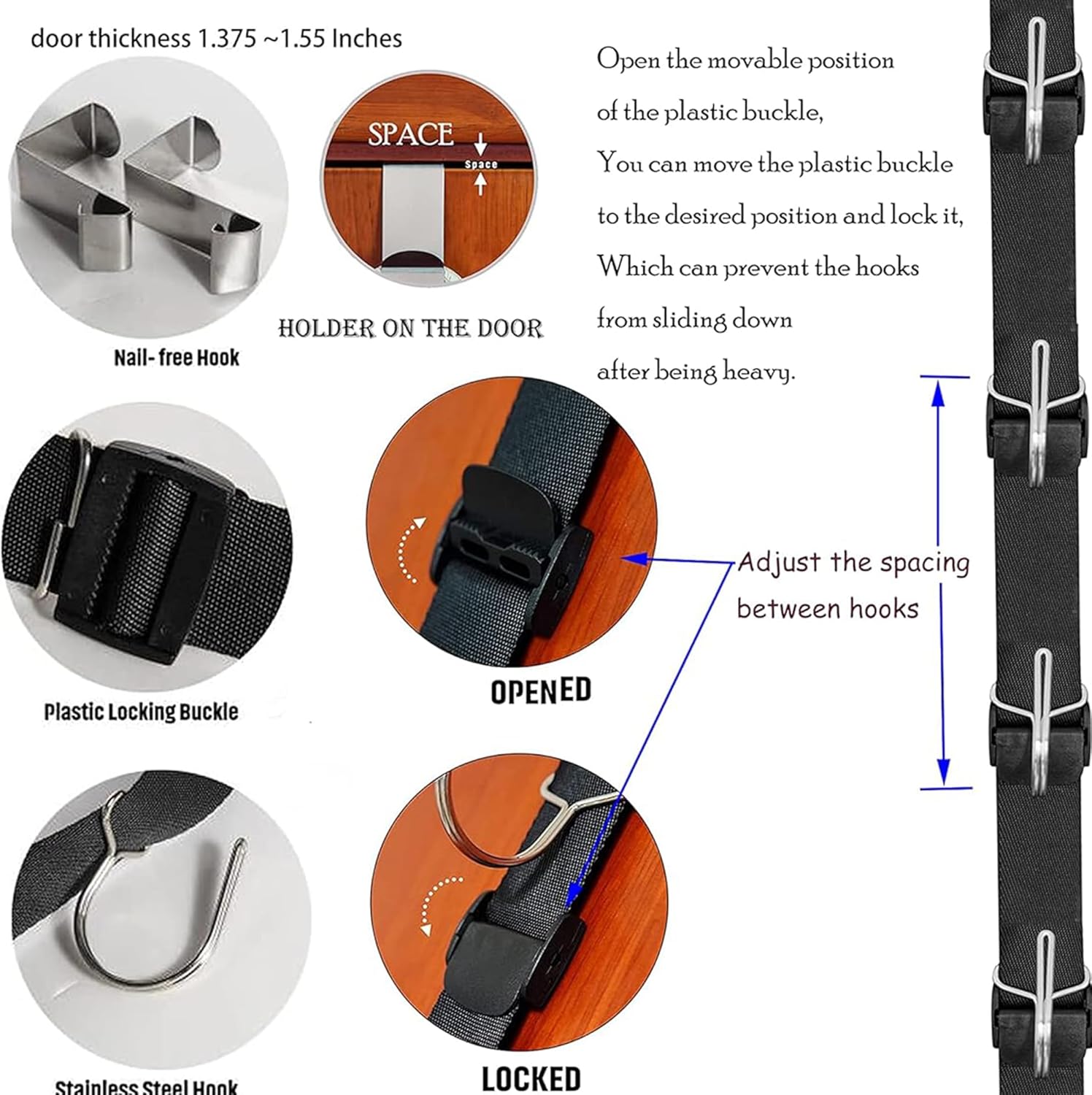 IZUS 20 Hook Bag Organizer Holder for Closet and Door 2Pcs