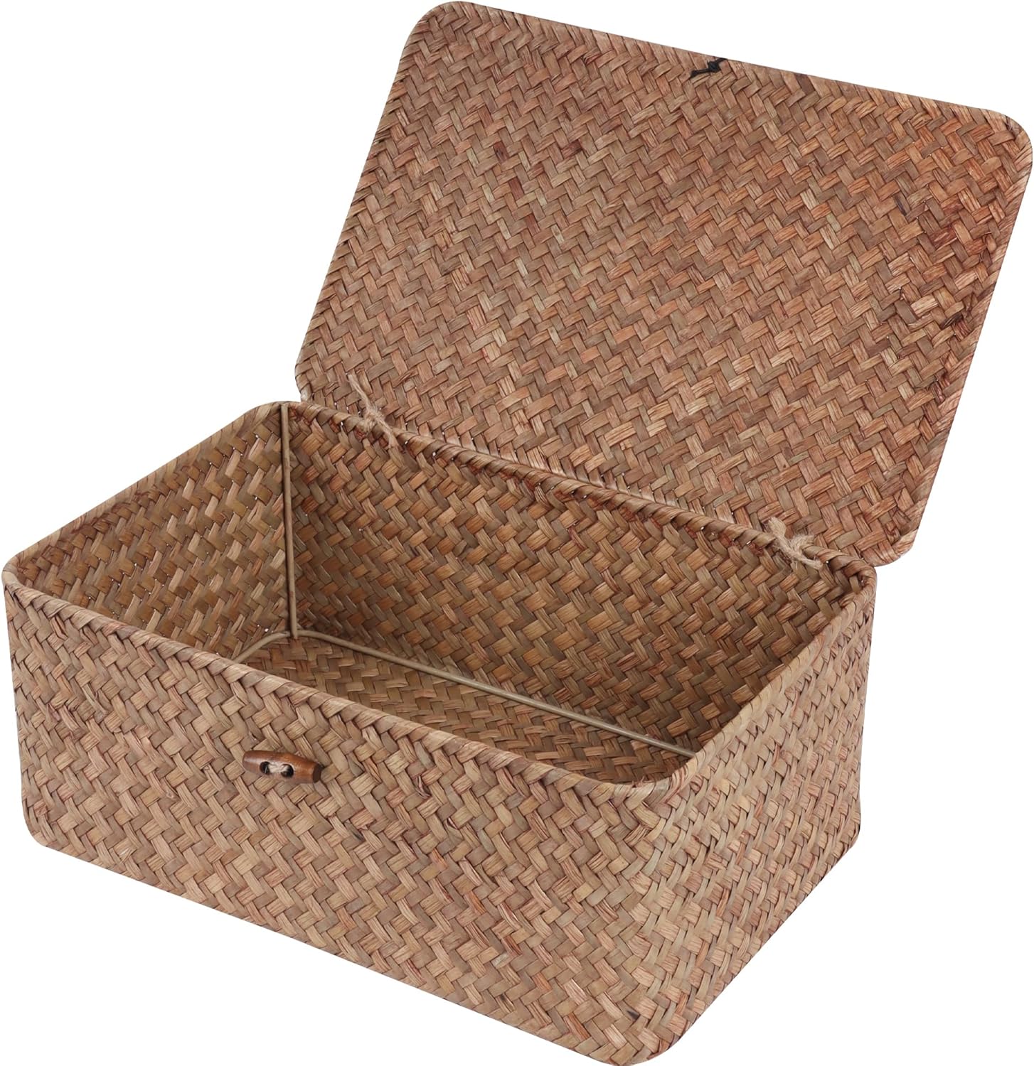 FEILANDUO Wicker Shelf Baskets with Lid 1