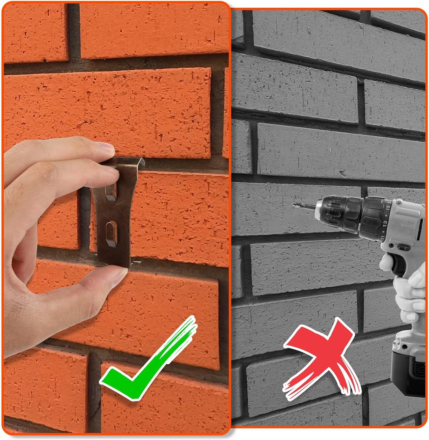 8 Pieces Brick Wall Hooks for Hanging Decorations
