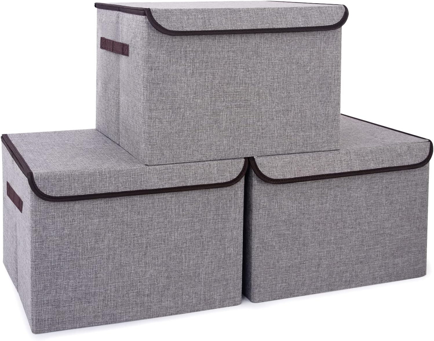 Large 42 Quarts Collapsible Storage Bins with Lids 3-Pack
