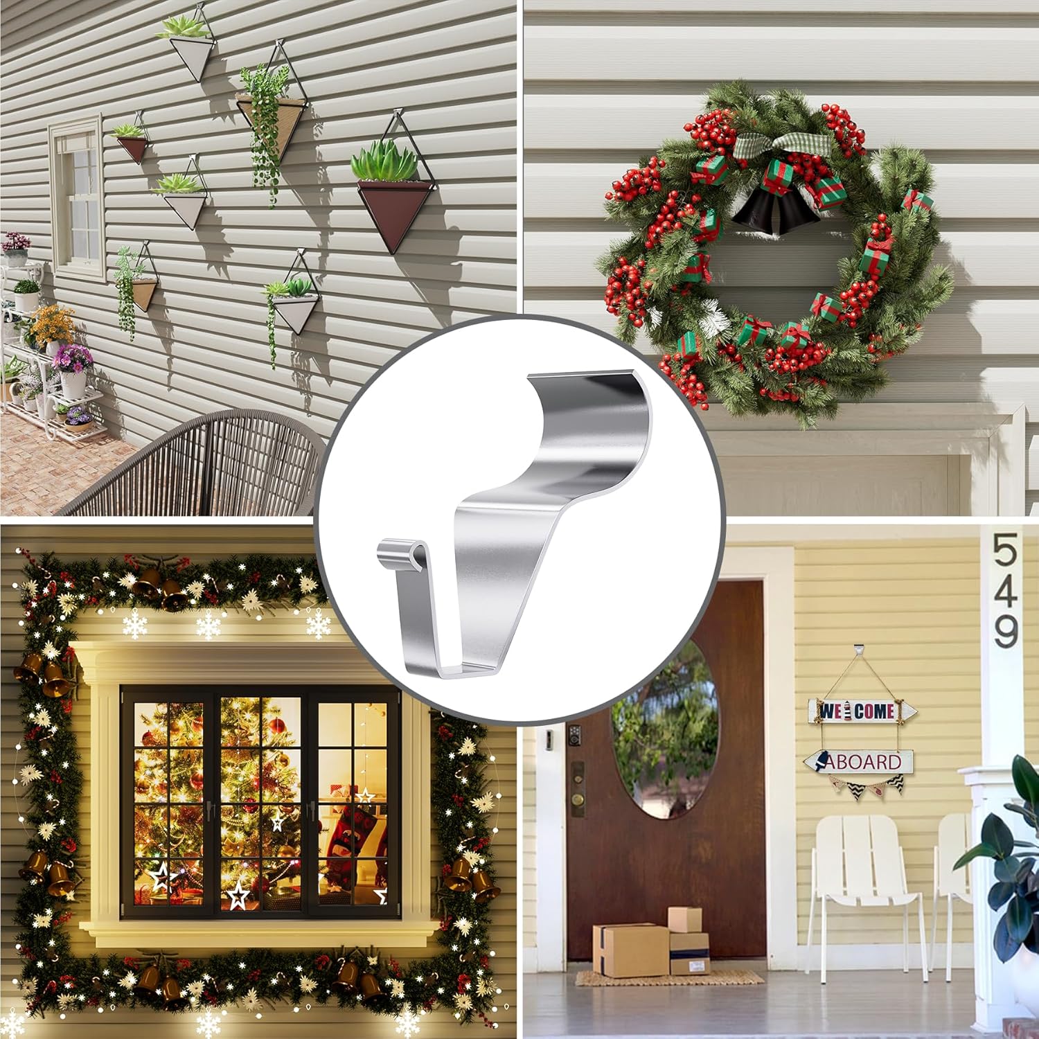 Heavy Duty Stainless Steel Hooks 20 Pack Vinyl Siding Hooks No Hole Siding Hanger