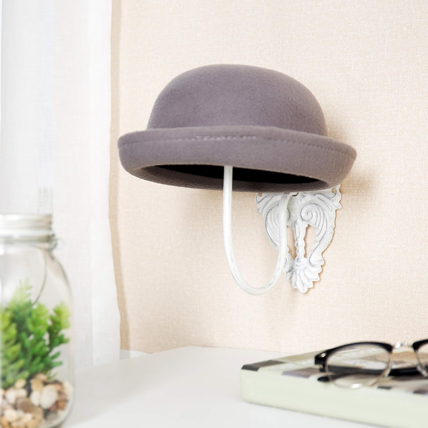 MyGift Wall Mounted Hat Wig Display Racks Set of 2