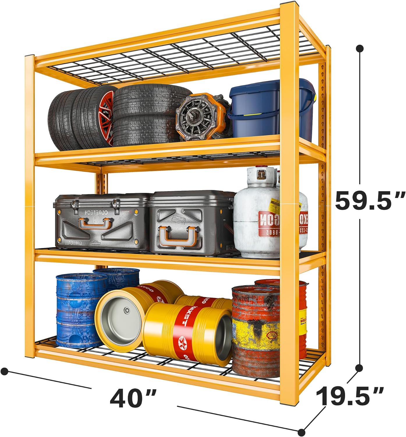 REIBII 4 Tier Heavy Duty Metal Shelving 40 W