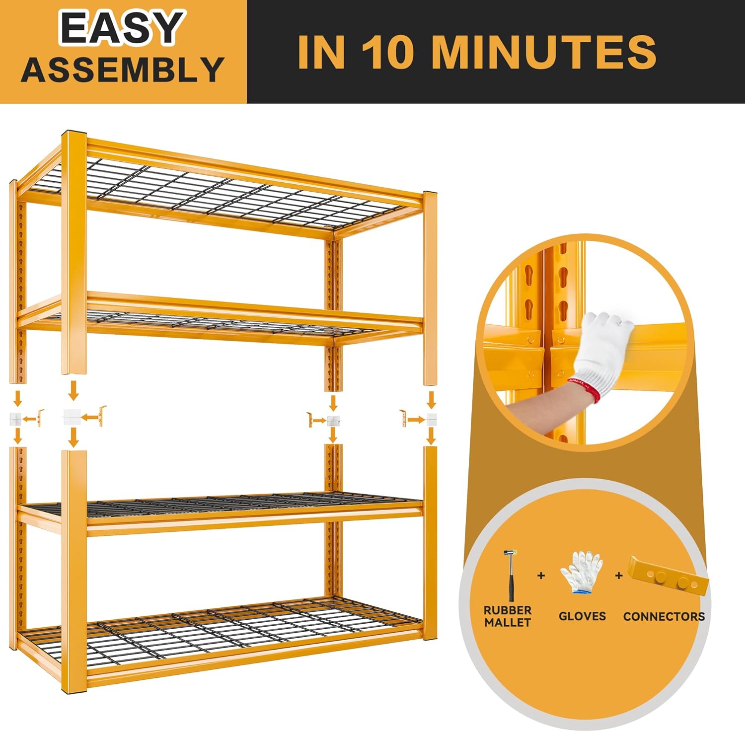 REIBII 4 Tier Heavy Duty Metal Shelving 40 W
