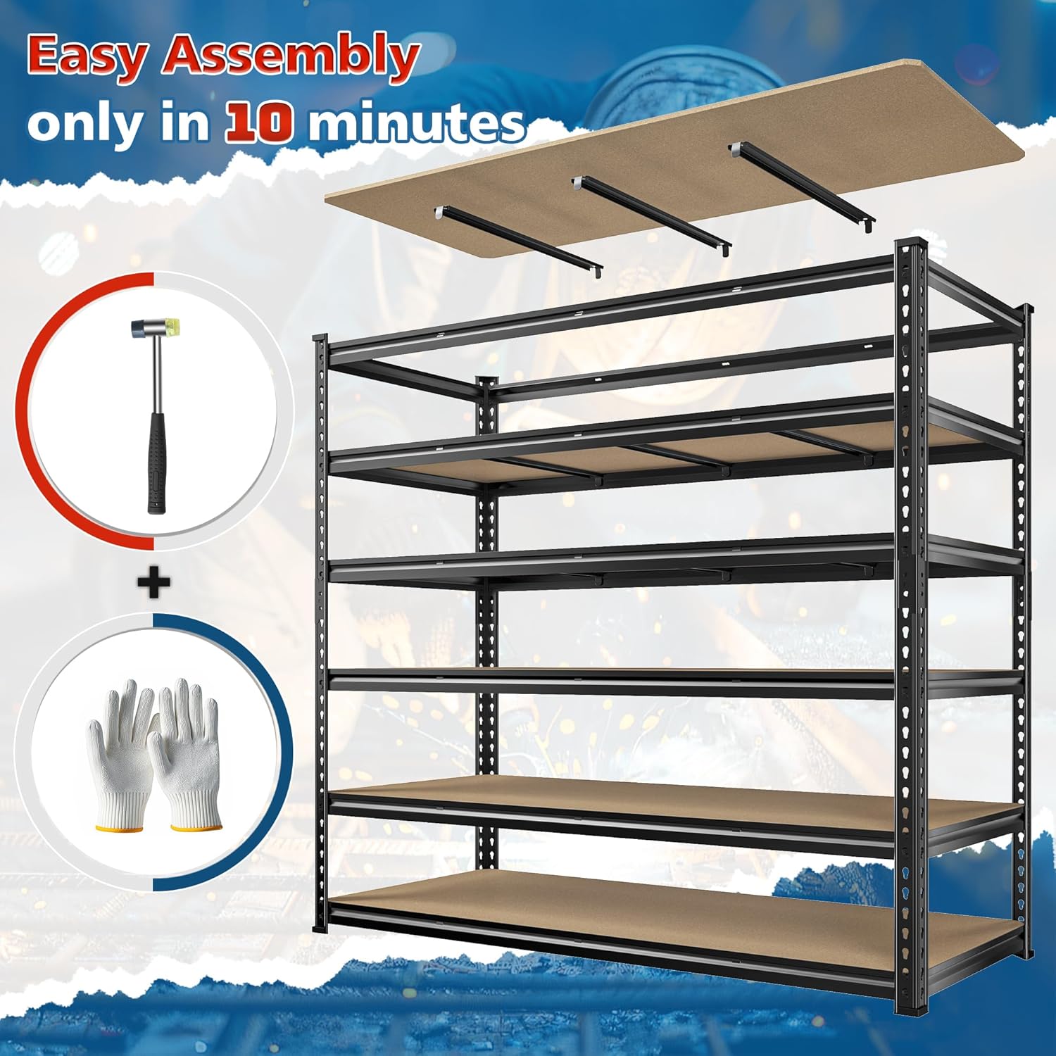 Heavy Duty Adjustable Metal Shelf Unit 838 H 598 W 3000LBS Storage Shelves