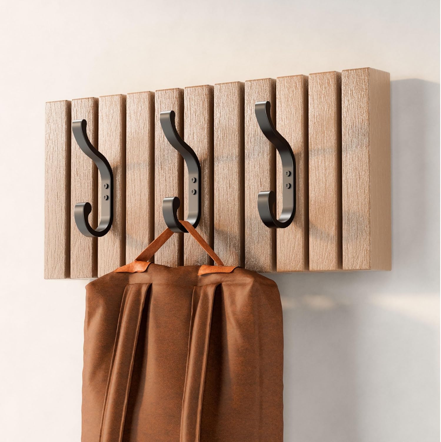 Heavy Duty Wall Mount Coat Hooks 4 Pack 30 lbs Capacity Black