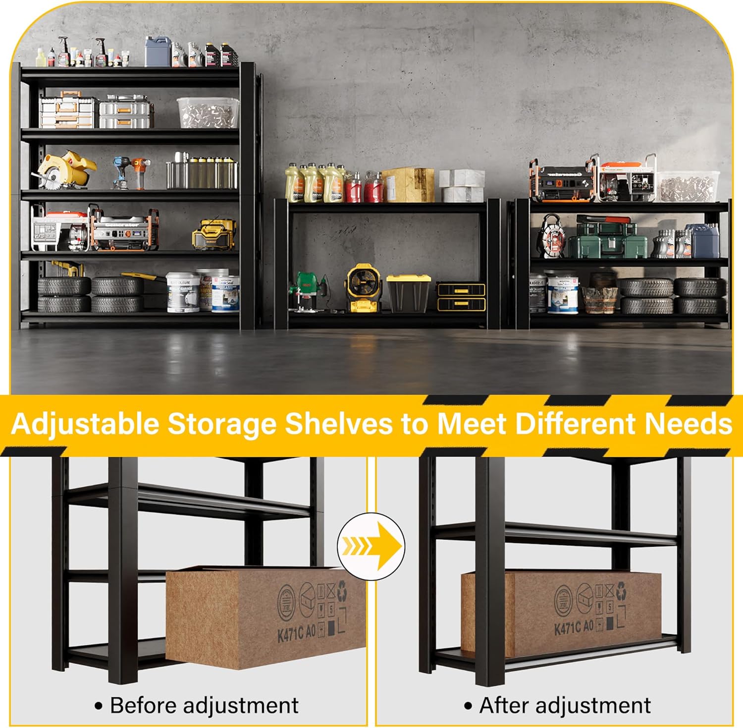 3020LBS Heavy Duty 5-Tier Metal Shelving Unit