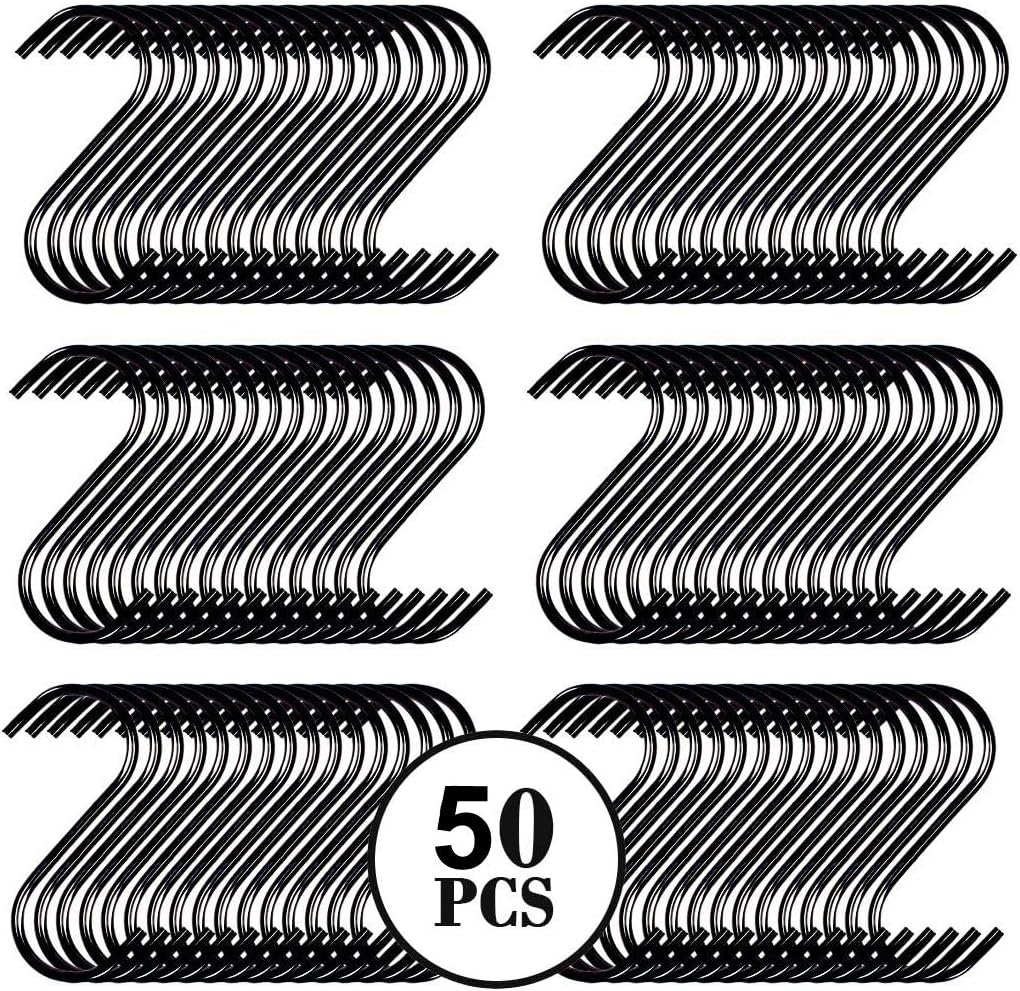 50 Pack Black S Hooks Heavy Duty Kitchen Storage Hooks