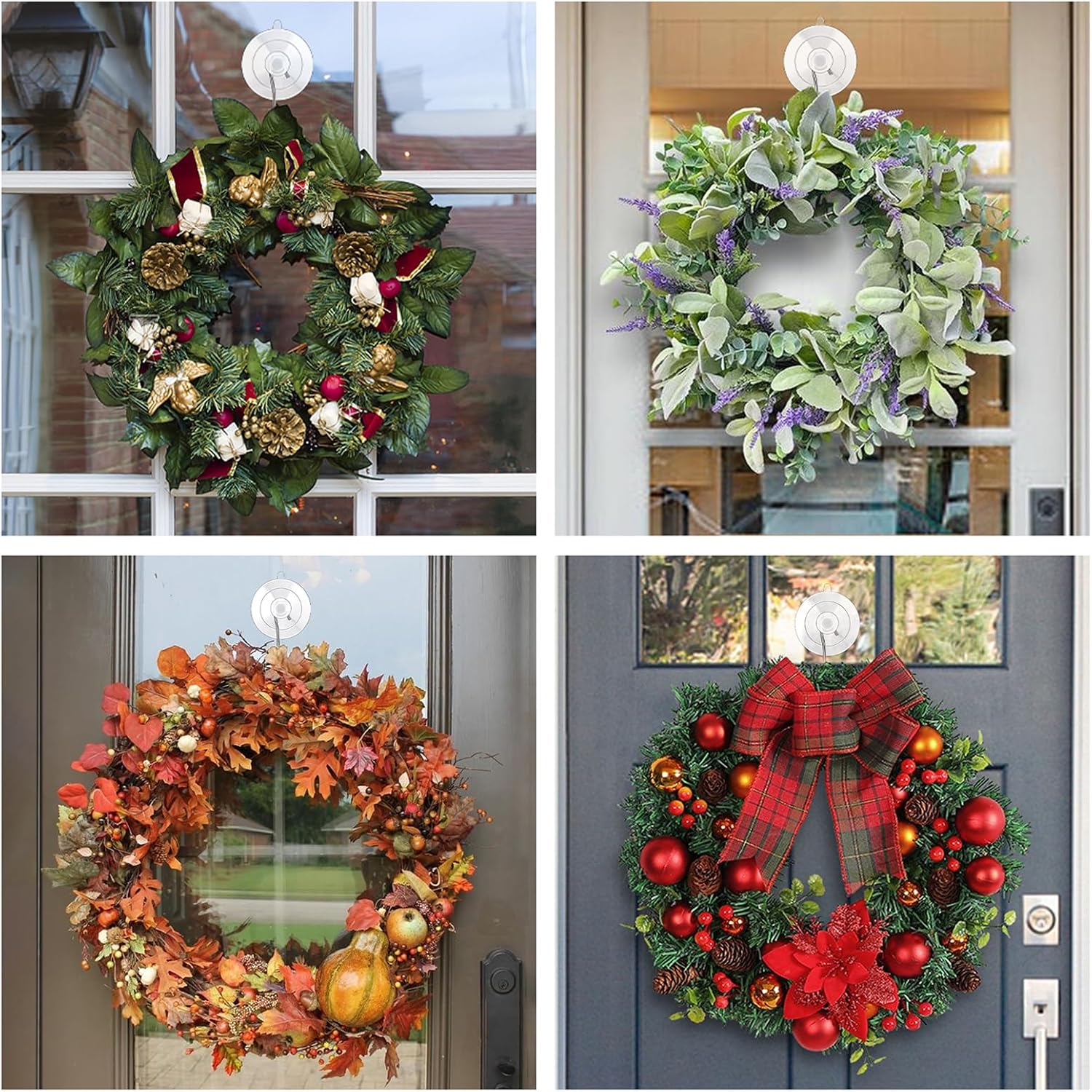 KORCCI Suction Cup Hooks 12 Pack - 10LB Load Clear Medium No Trace Reusable Stainless Steel