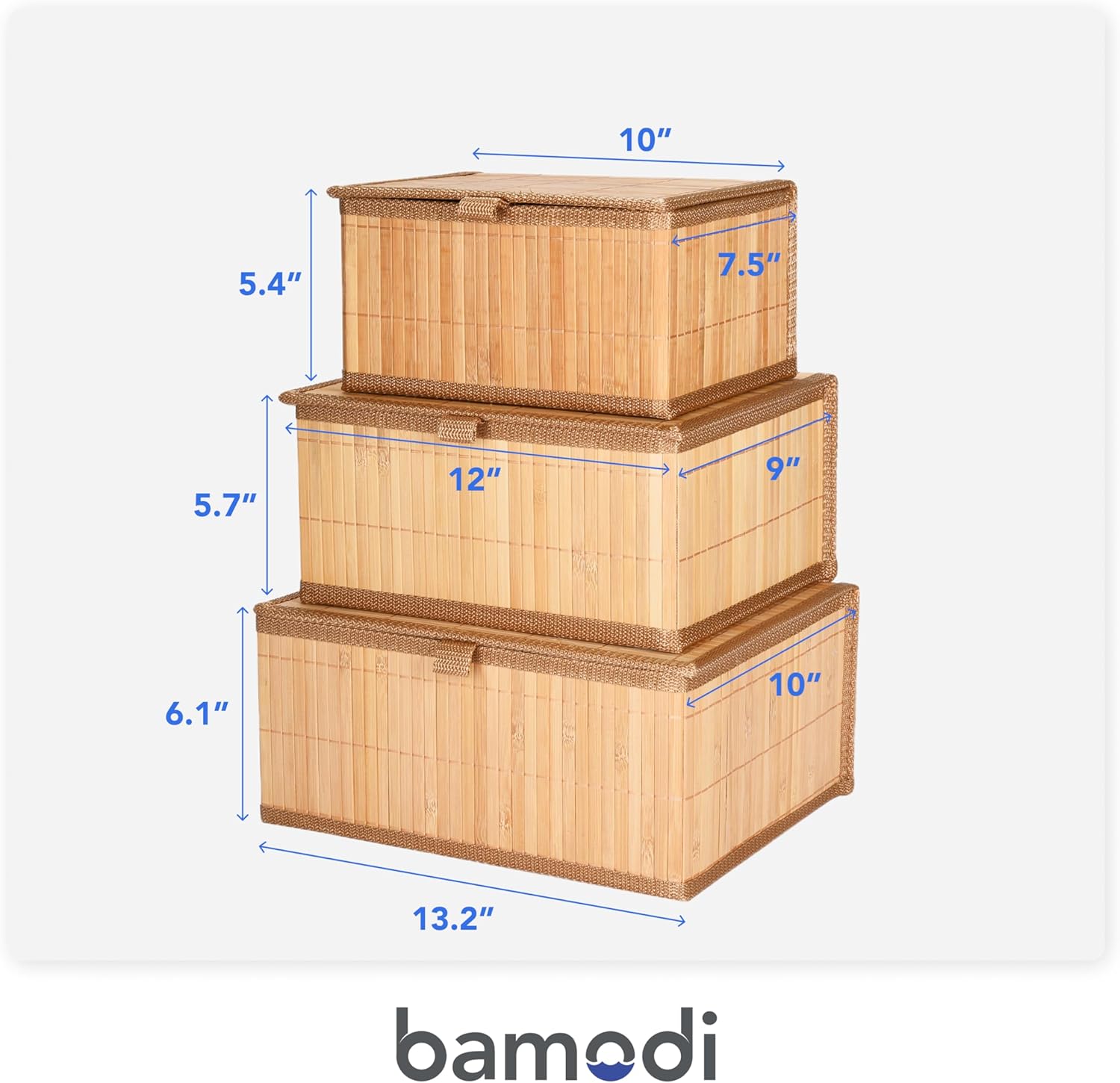 Bamodi Bamboo Storage Boxes Set of 3