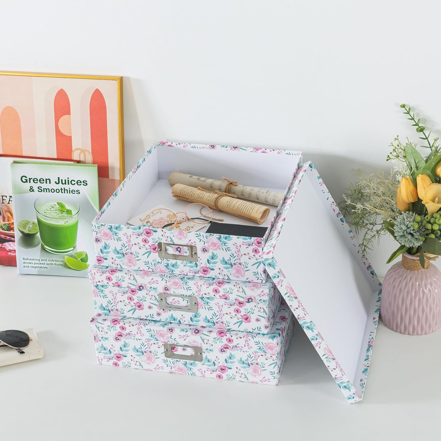 Soul Lane Floral Storage Boxes Set of 3