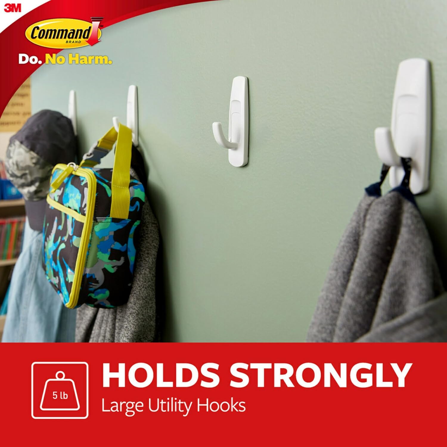 Command Large Utility Hook Mega Pack White 14-Pack