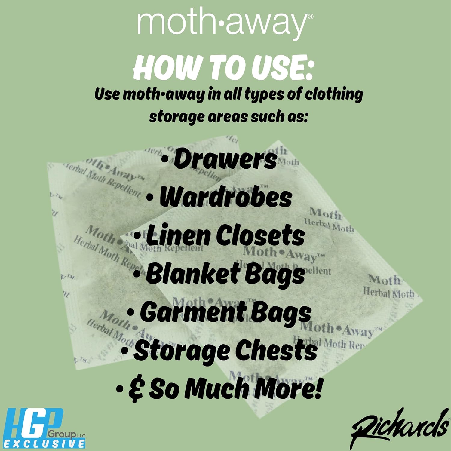 Richards Moth Away Herbal Value Pack 72 Sachets