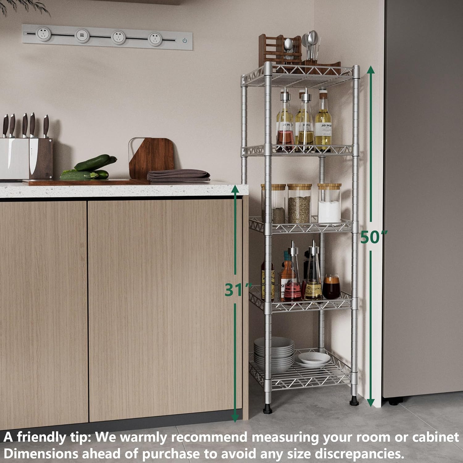 GIOTORENT 5 Tier Standing Metal Shelving Unit
