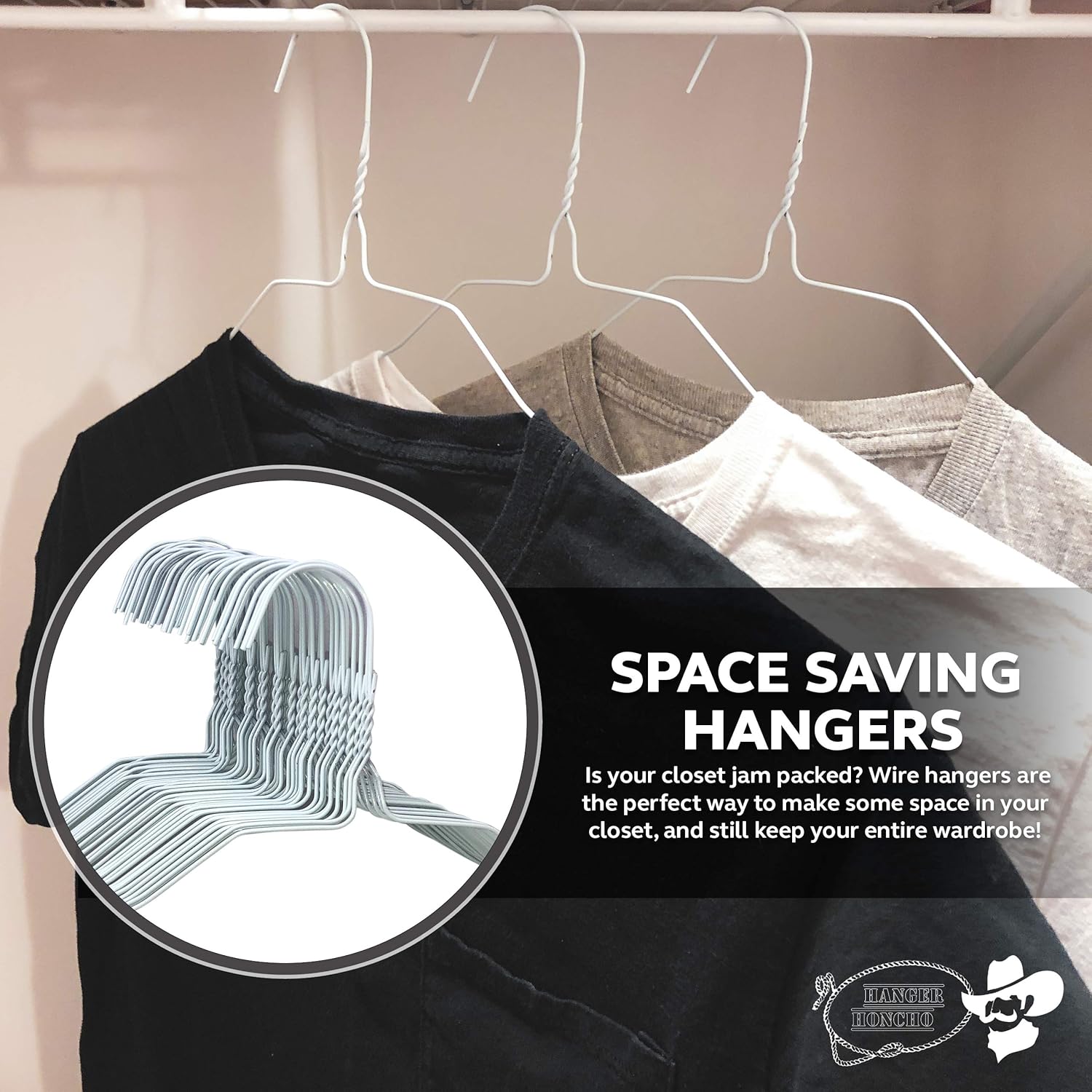 100 Pack 18 Inch Wire Hangers for Standard Clothes